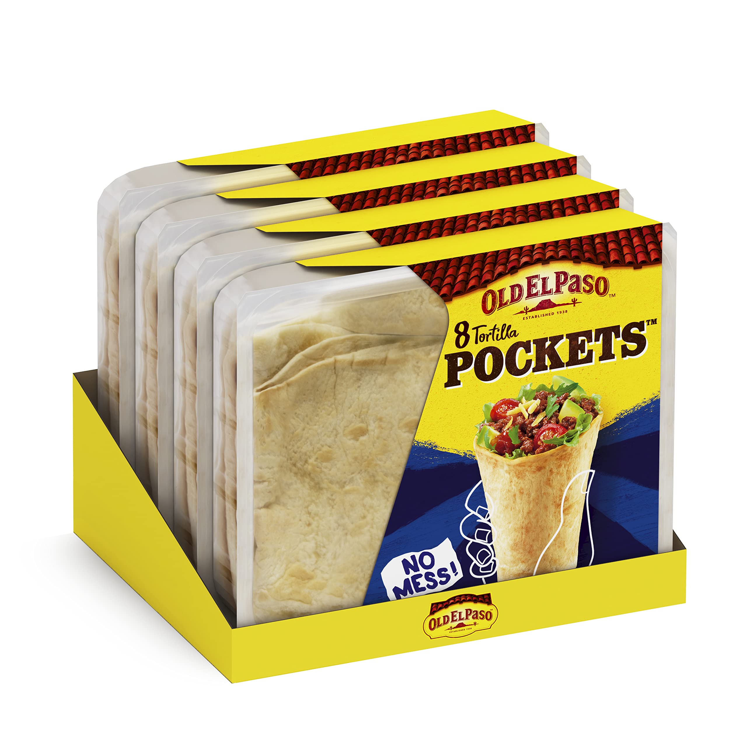 Old El Paso Tortilla Pockets Mexican Wrap (223g, Pack of 4)