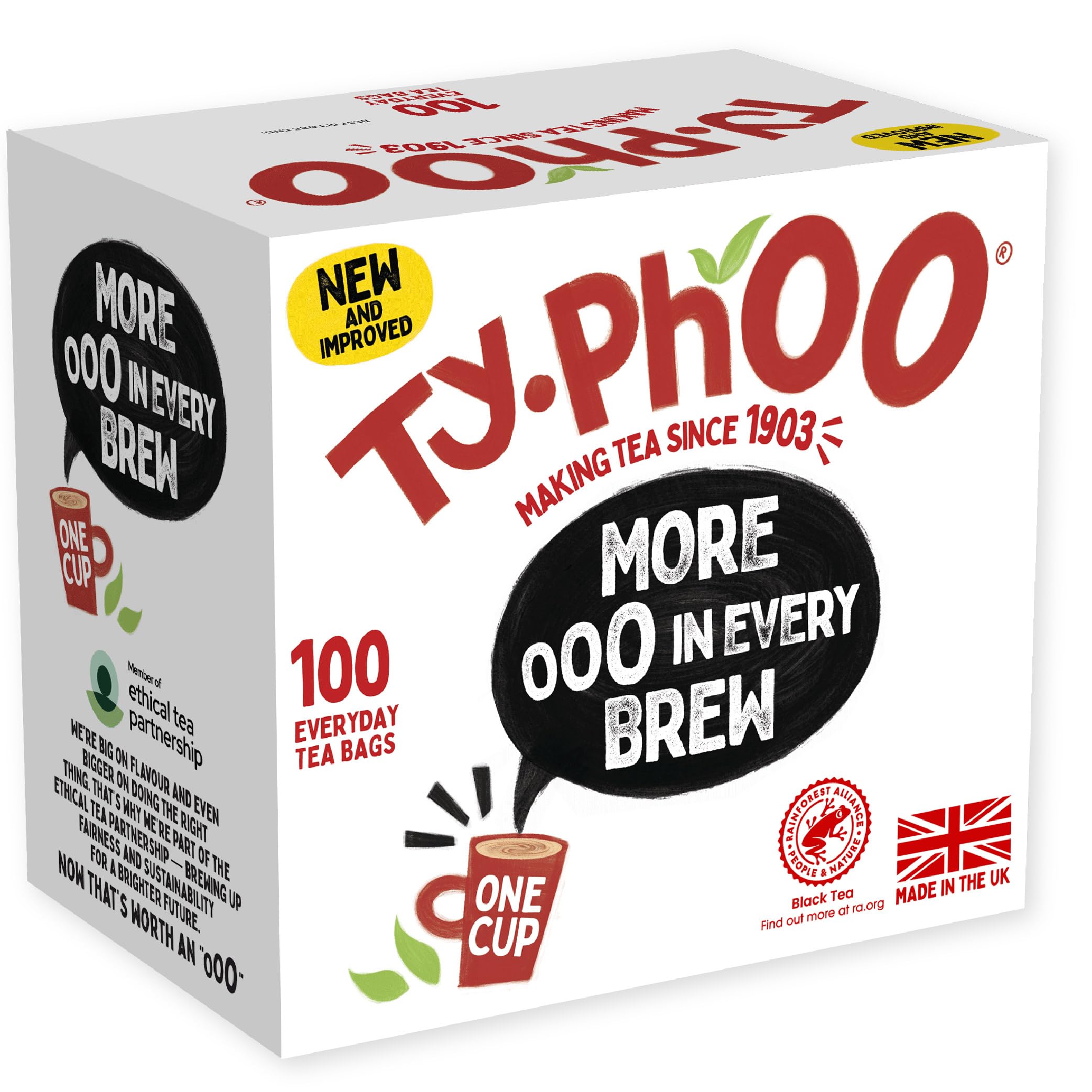 TY.PHOO Black Tea Bags - 100 Count One Cup Bags | Smooth Classic British Blend 1