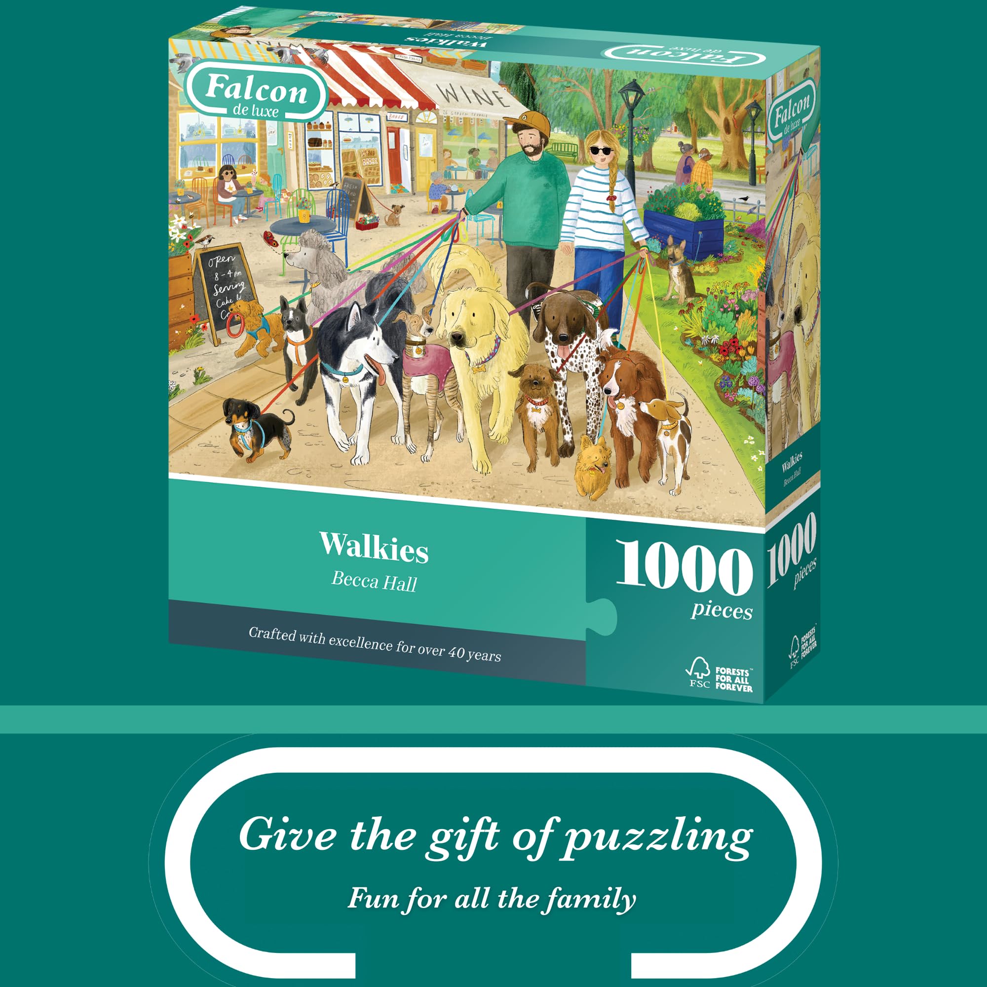 Falcon Walkies 1000 Piece Jigsaw Puzzle for Adults | Illustrated by Becca Hall 4