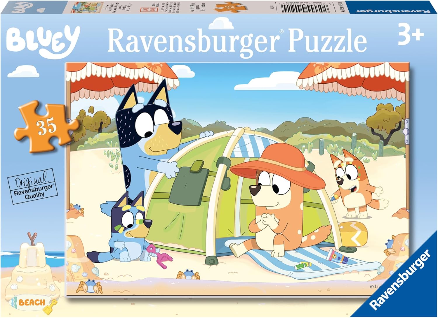 Ravensburger Bluey 35-Piece Jigsaw Puzzle for Kids - Beach Adventure Theme
