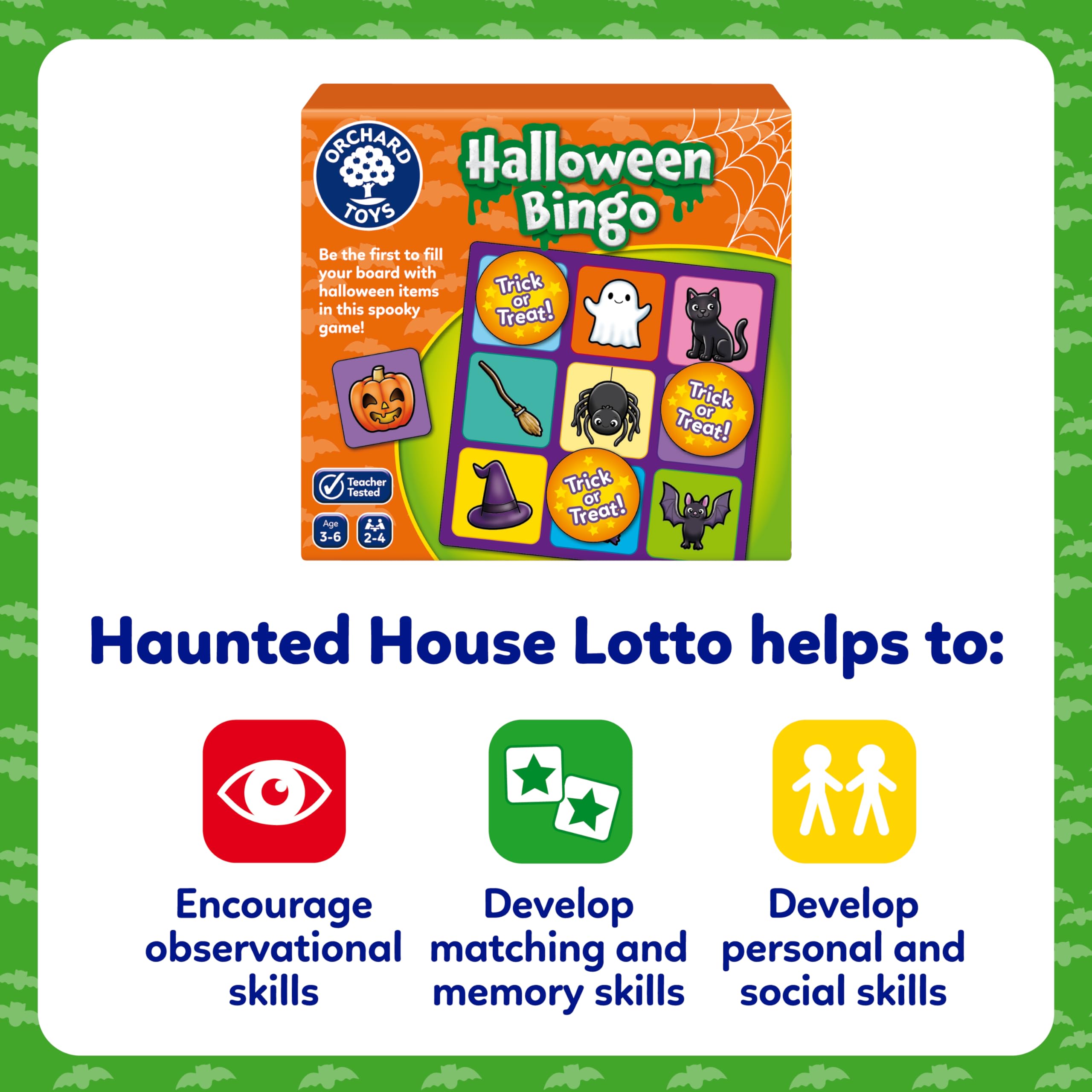 Orchard Toys Halloween Bingo – Compact Travel Board Game for Kids 4