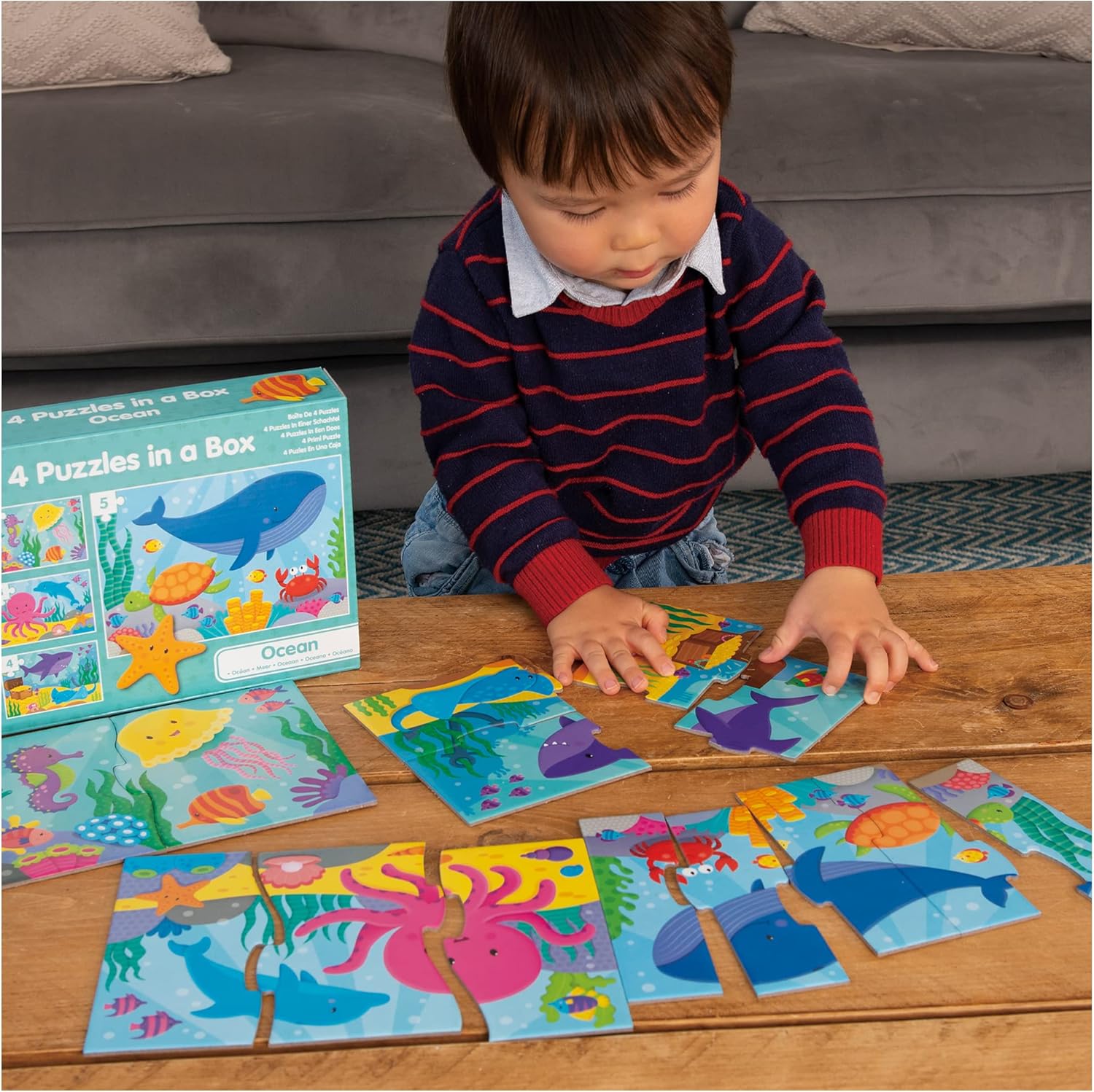 Galt 4 Puzzles in a Box - Ocean Themed Jigsaw Puzzles for Toddlers 18 Months+ 4