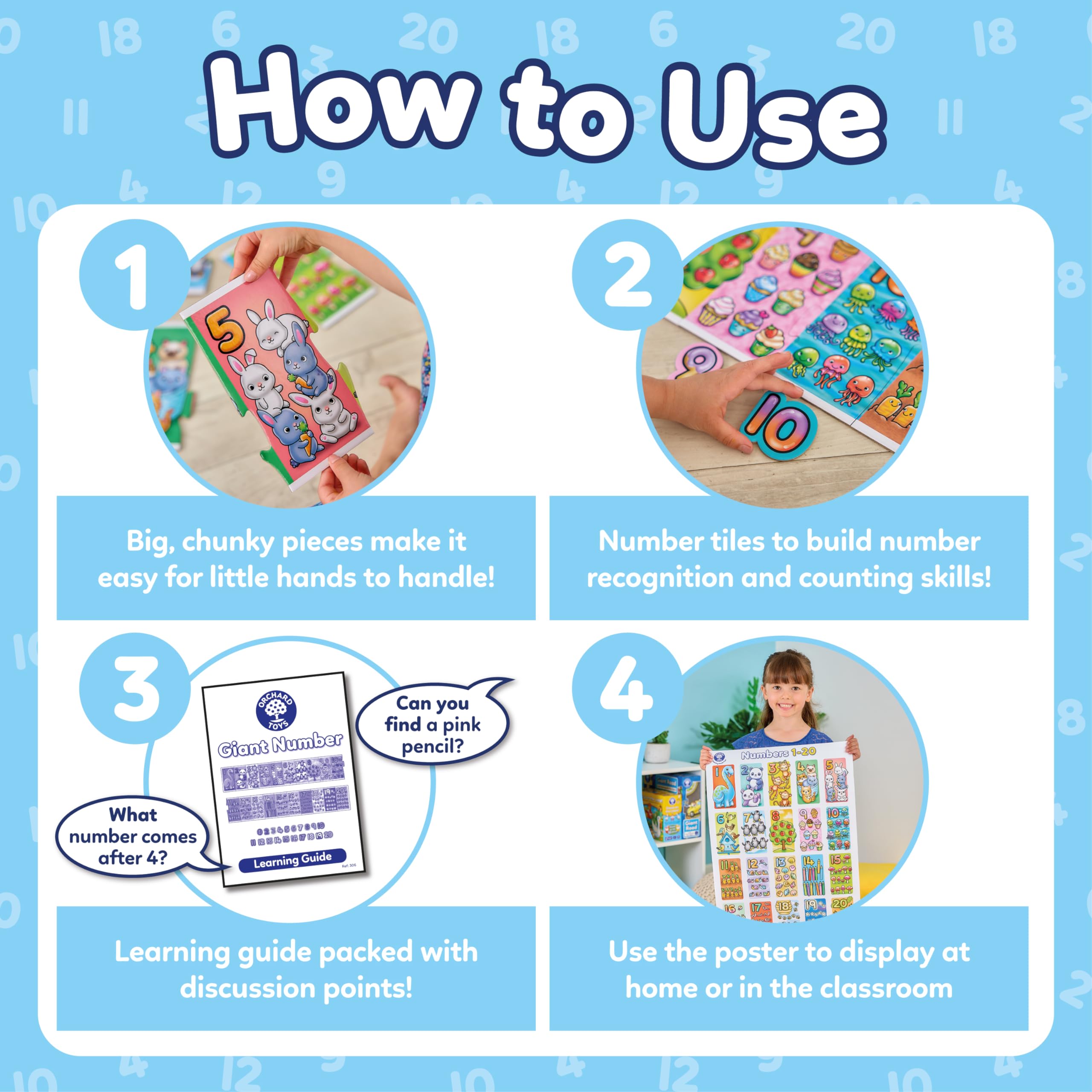 Orchard Toys Giant Number Jigsaw Puzzle - Educational 1-20 Counting Toy for Ages 3+ | 20 Pieces 4
