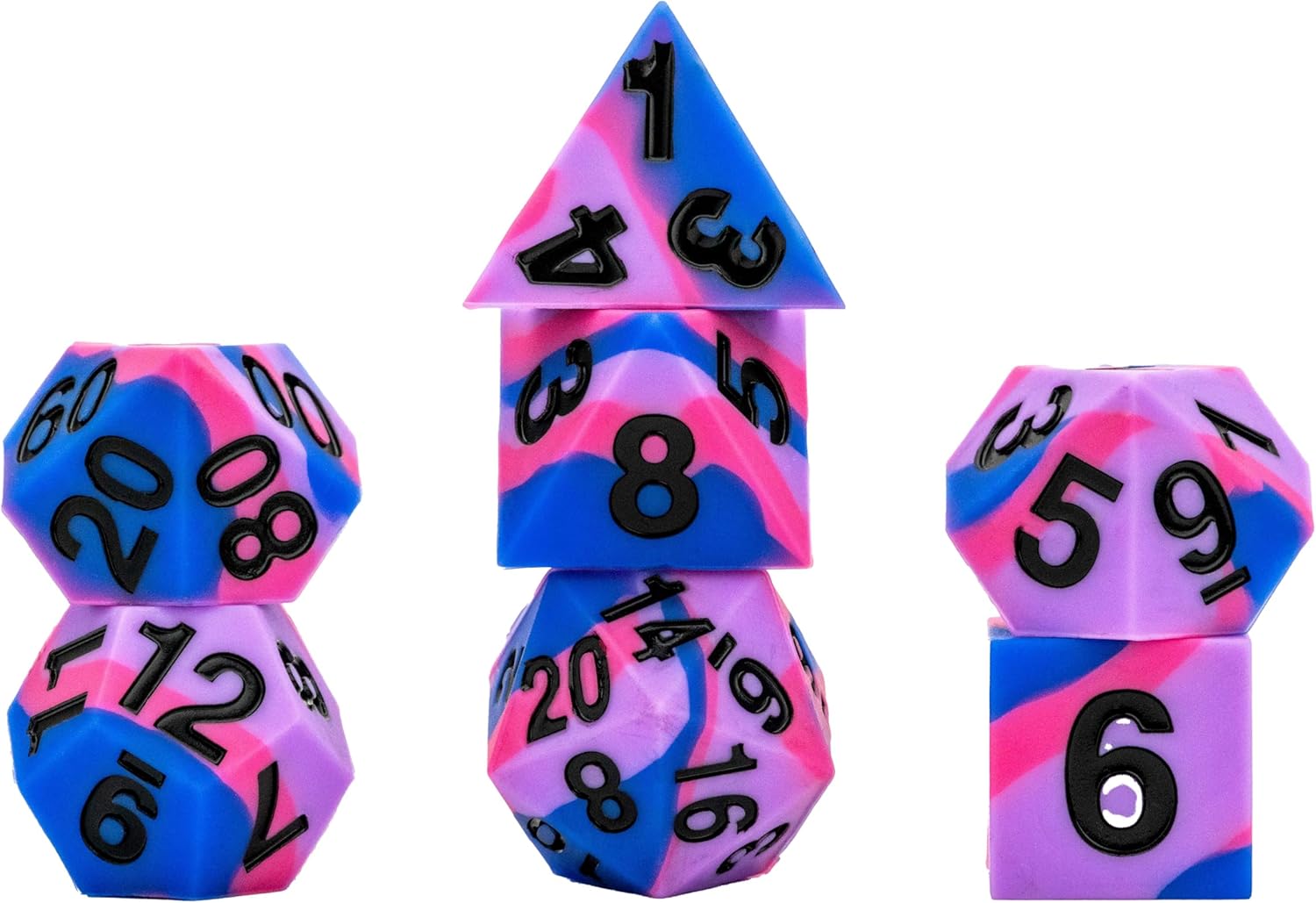 Metallic Dice Games FanRoll 16mm Pride Sharp Edge Silicone Rubber Dice Set