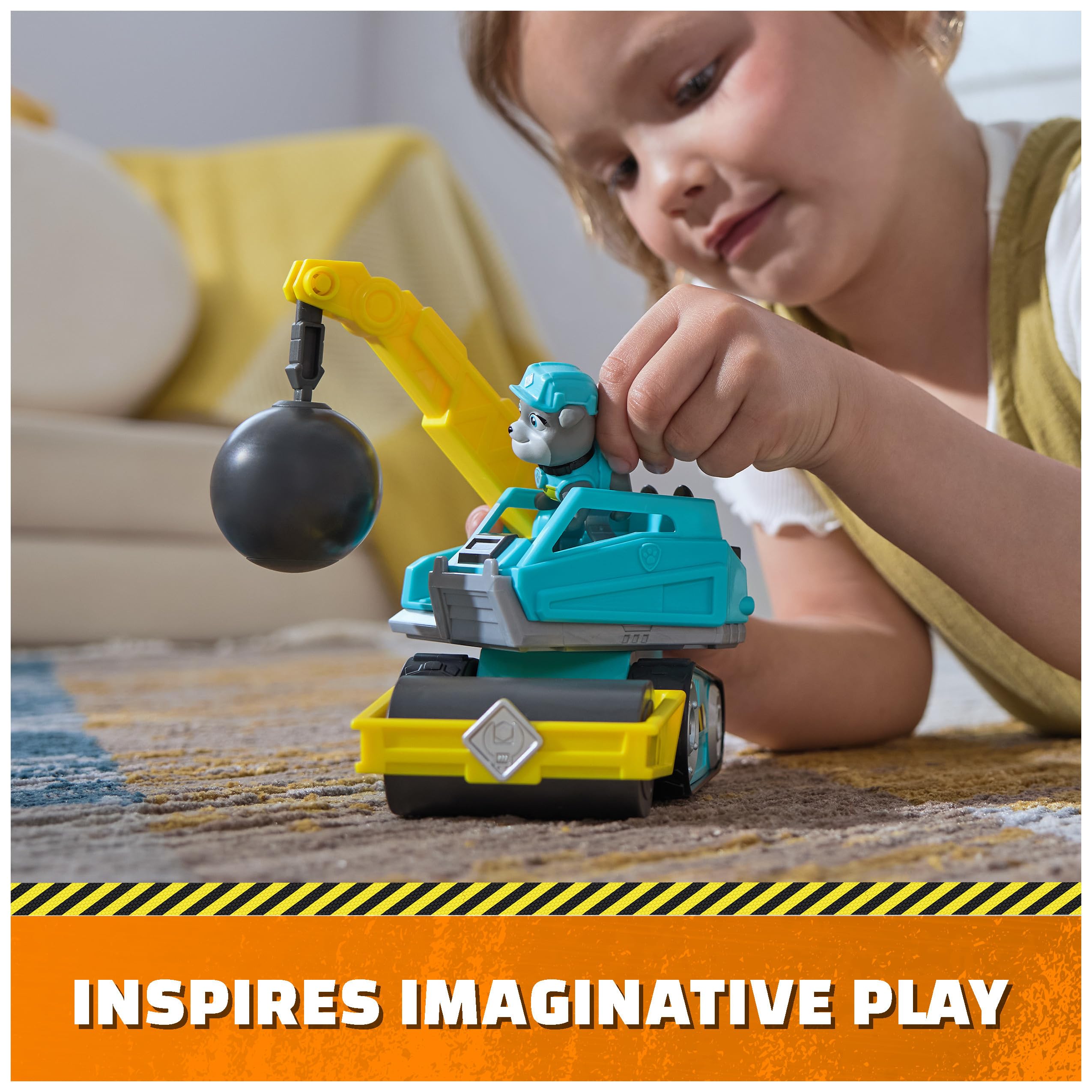 Rubble & Crew Motor's Wrecking Ball Toy Truck with Action Figure - Construction Vehicle for Kids 3+ 11