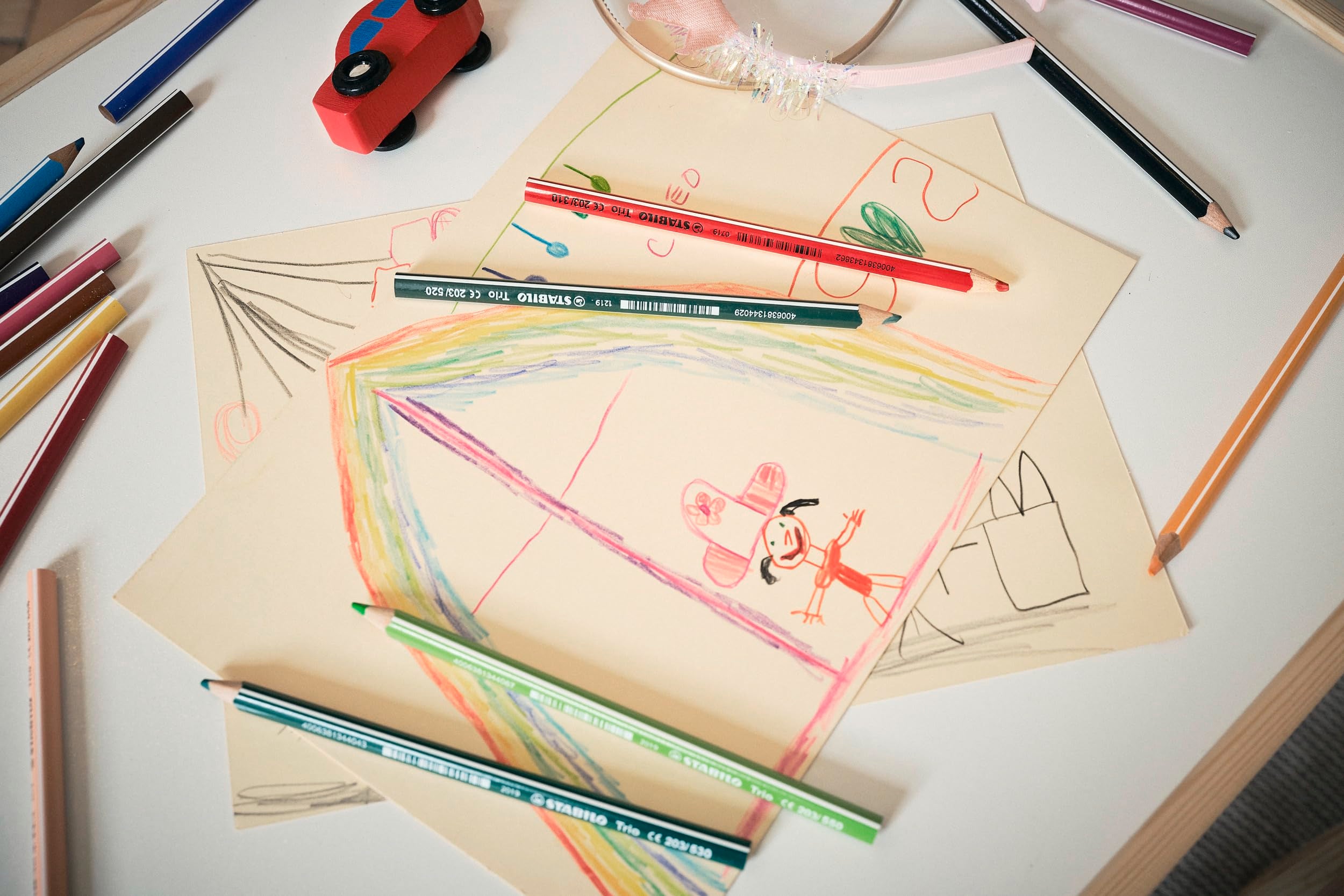 STABILO Trio thick Triangular Colouring Pencils - Classpack of 96 with 12 Assorted Colours | 4.2mm Line Width 6