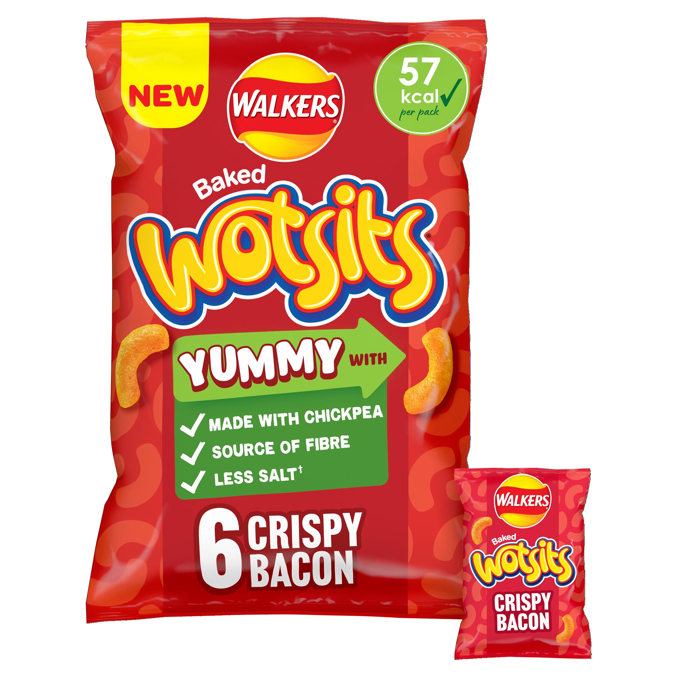 Walkers Wotsits Crispy Bacon Flavour Crisps Multipack (6 Pack)