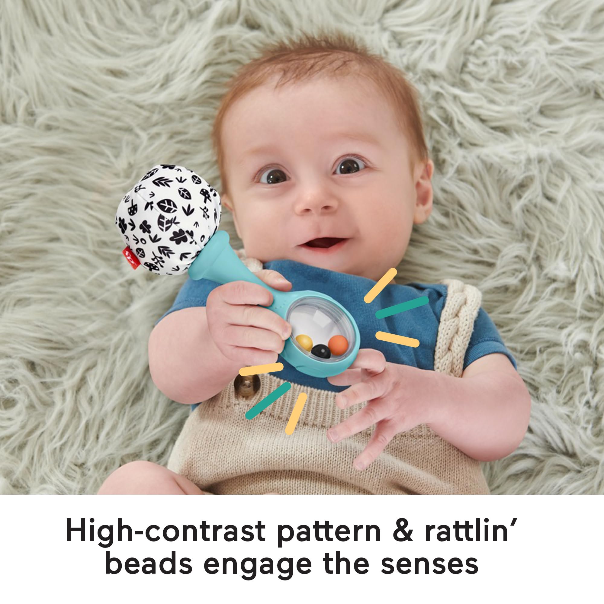 Fisher-Price Rattle 'n Rock Maracas - Sensory Rattles for Babies 3 Months+ 6