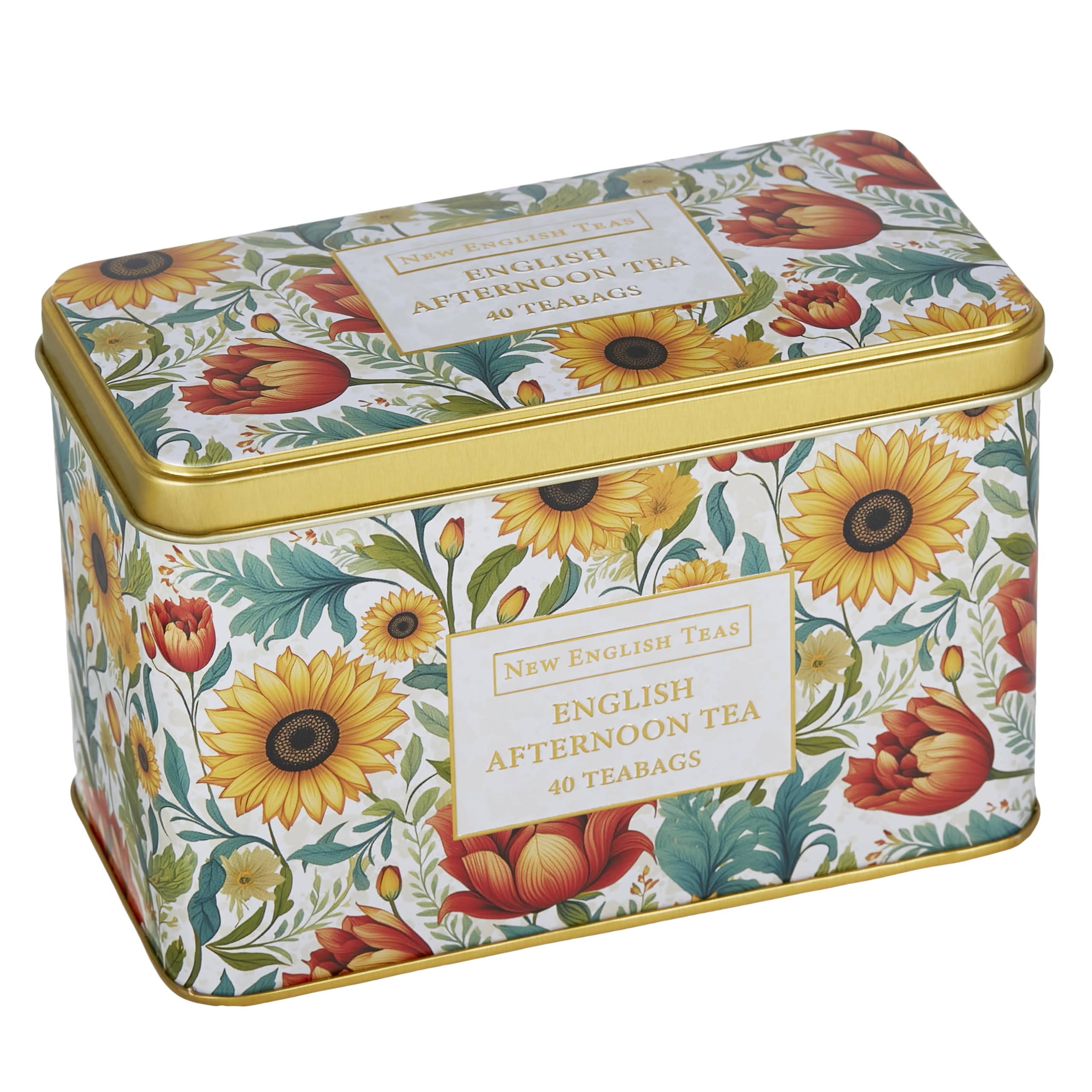 New English Teas - Victorian Sunflower Tea Tin with 40 English Afternoon Teabags 3
