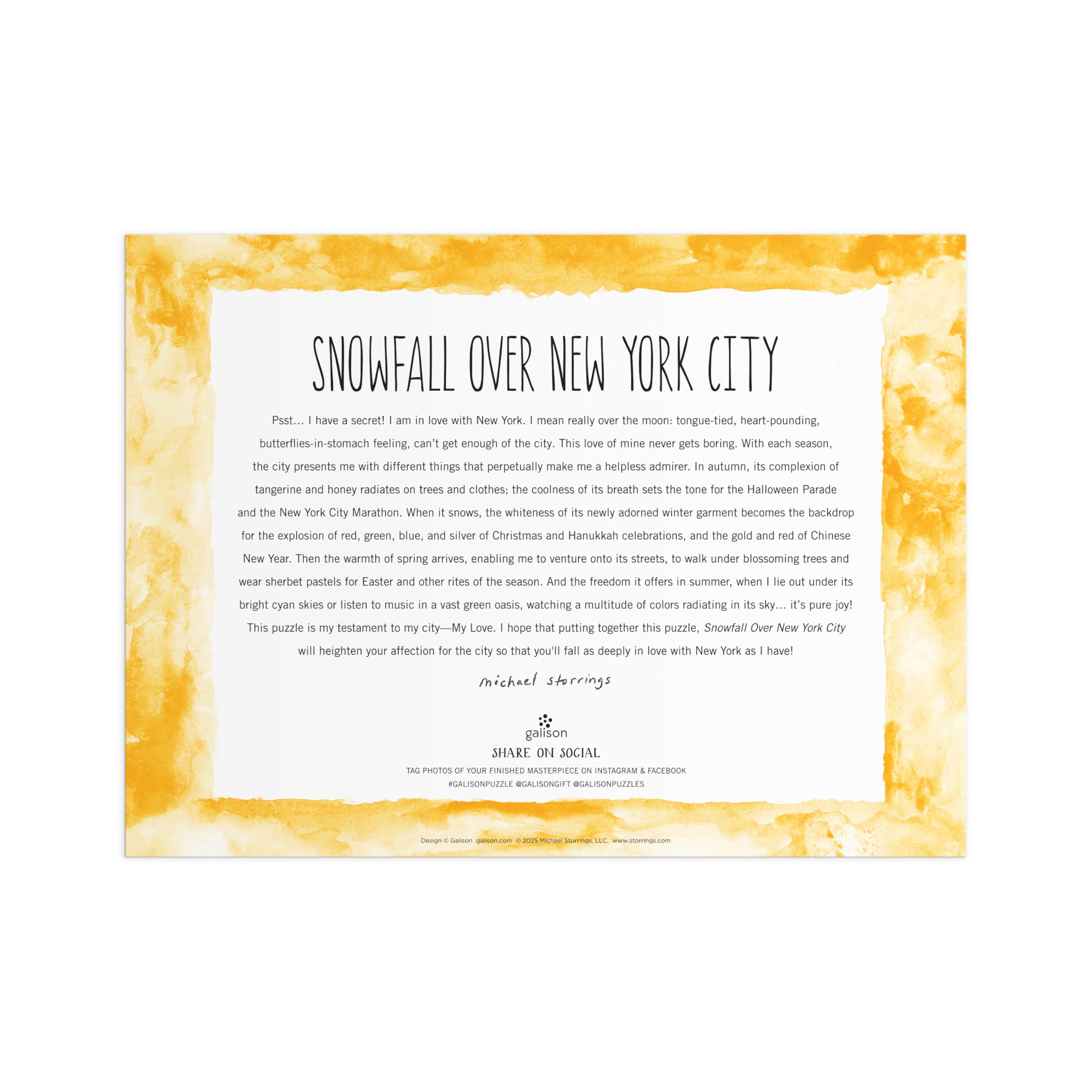 Galison Michael Storrings Brooklyn Bridge in Winter – 1000 Piece Jigsaw Puzzle 3