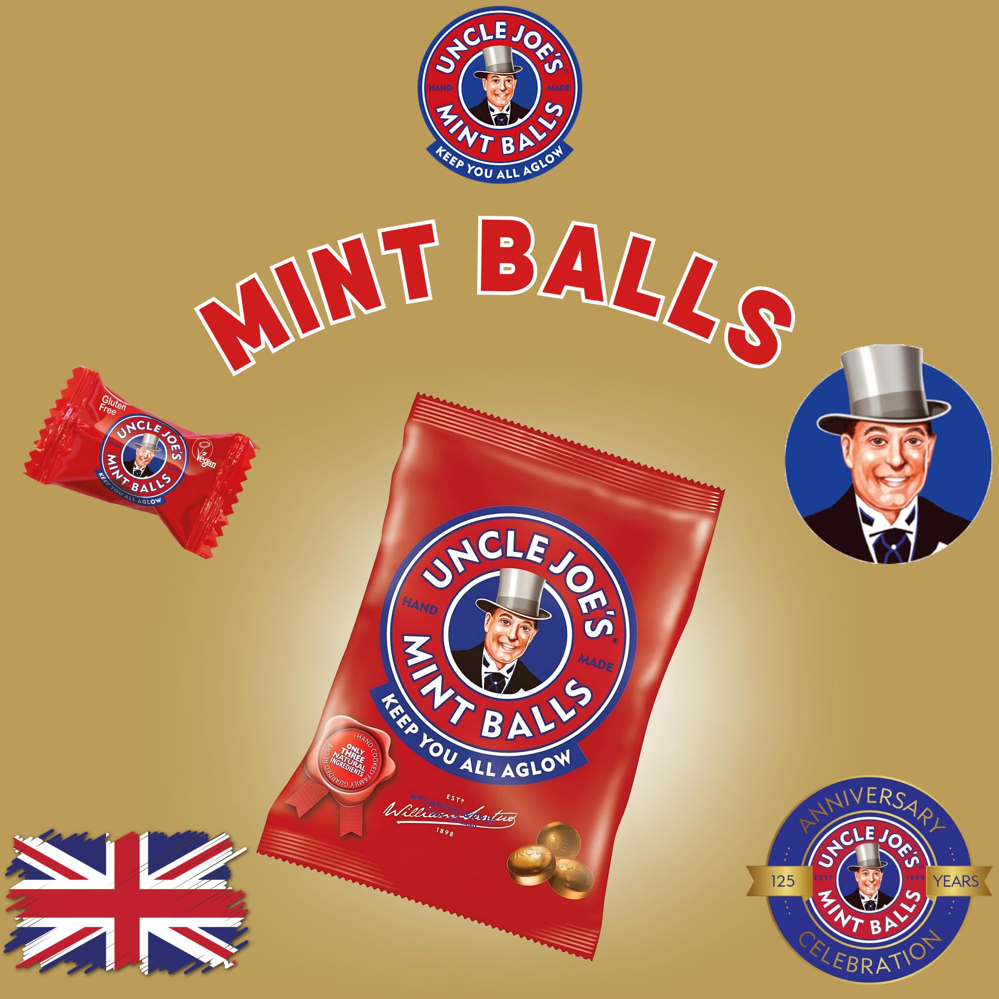 Uncle Joe's Mint Balls 90g Bag - Traditional English Mint Sweets 5