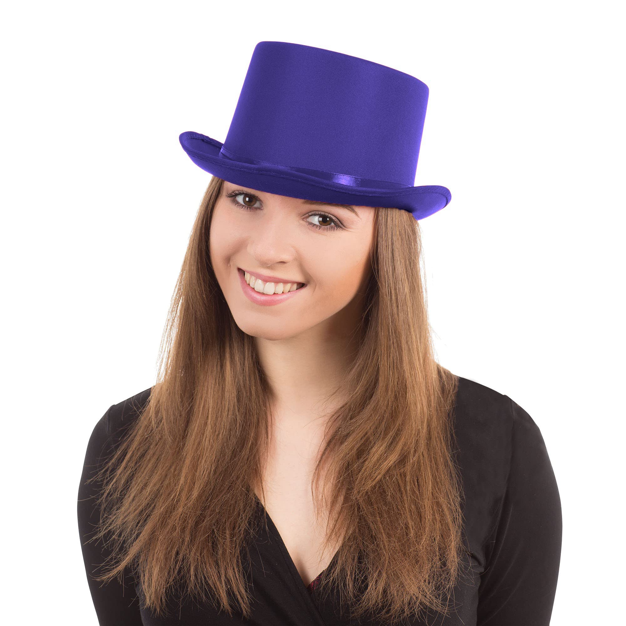 Bristol Novelty Vibrant Purple Satin Top Hat - Unisex Adult Costume Accessory 7