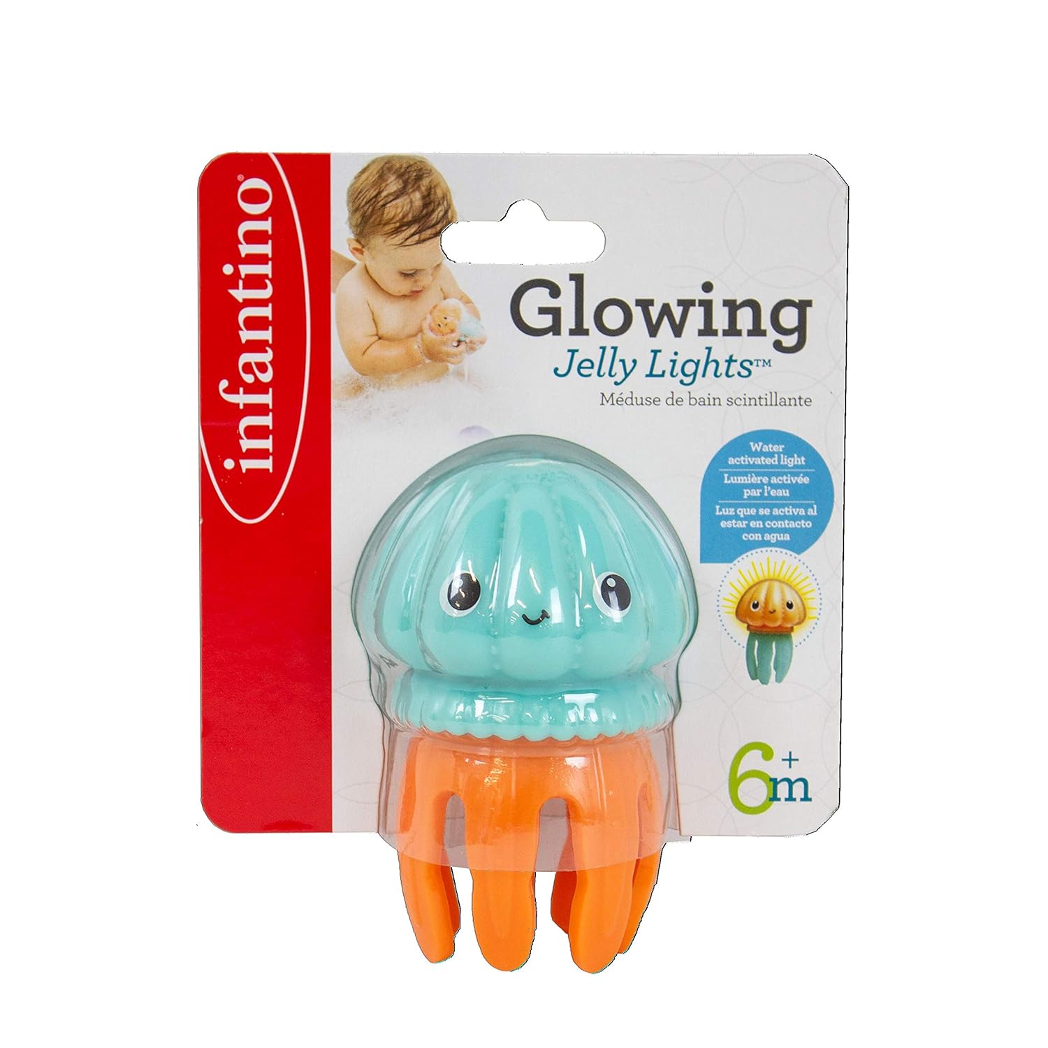 Infantino Glowing Jelly Light Bath Toy - Sensory Play for 6m+