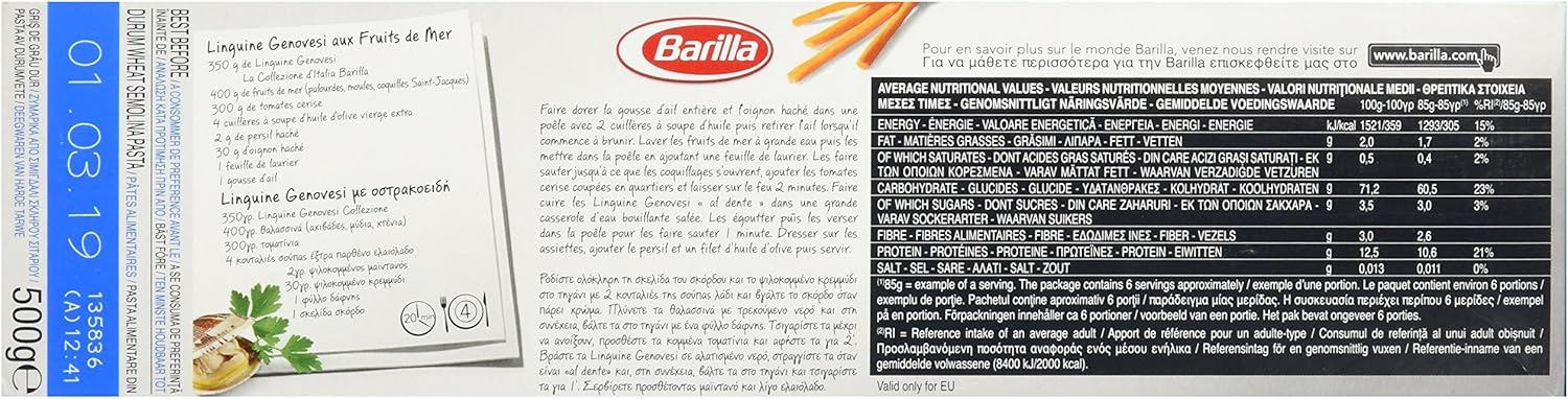 Barilla Linguine Pasta, 500g – Authentic Italian Long Pasta Made from Durum Wheat Semolina 4