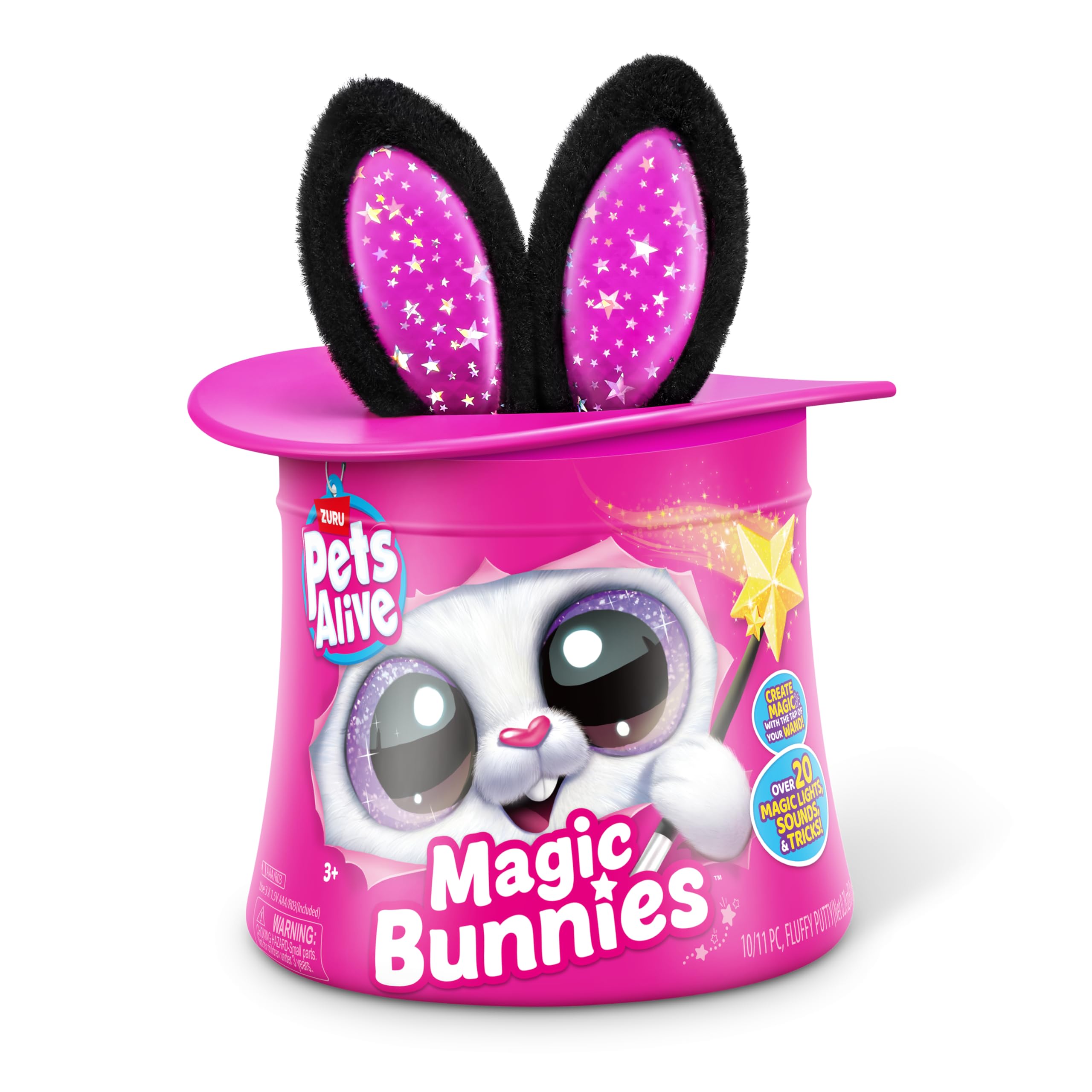 Pets Alive Magic Bunnies Black Bunny (Sootie) by ZURU - Electronic Plush with Lights, Sounds & Mini Bunnies 5