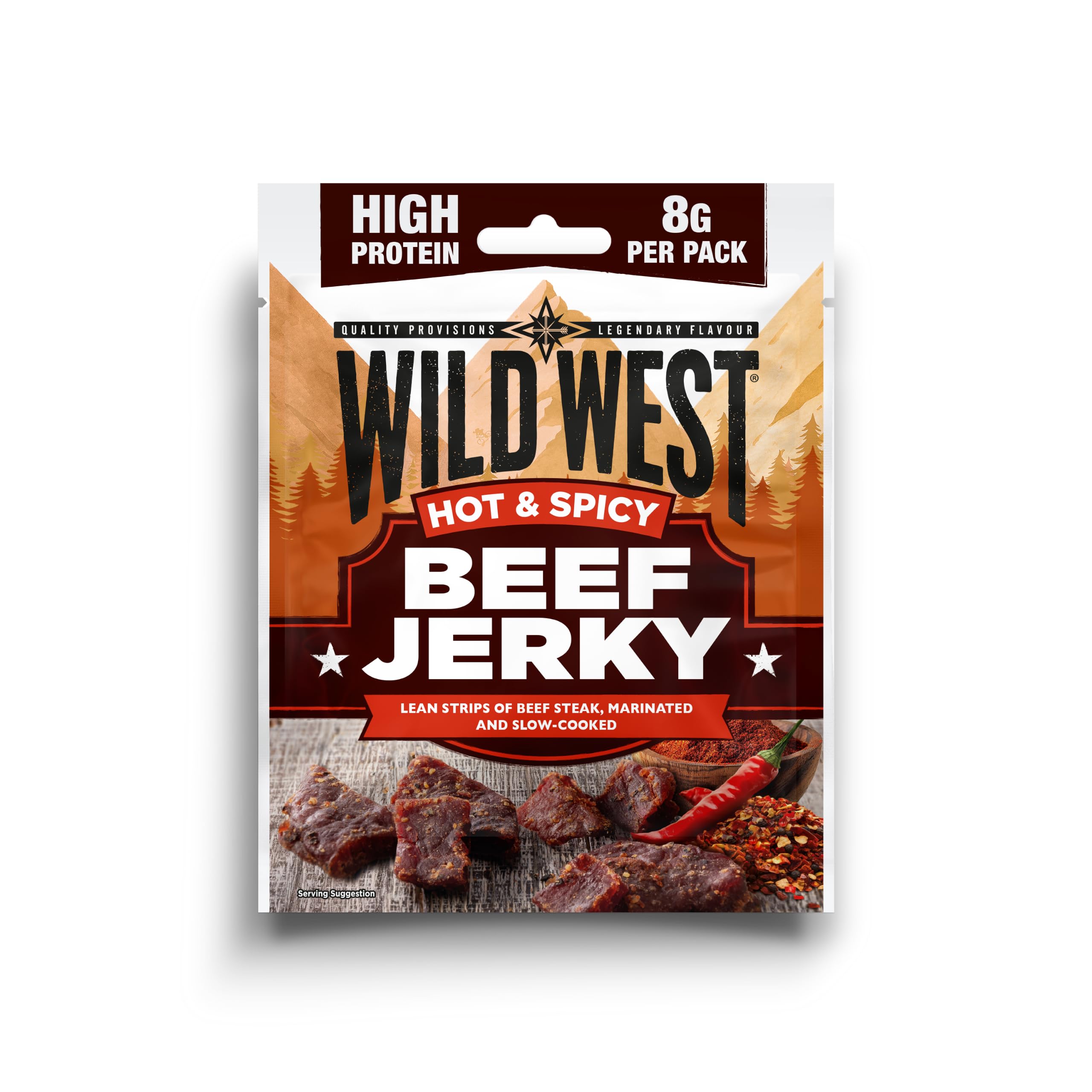 WILD WEST Jalapeno Beef Jerky - High Protein, Gluten Free Snack | 25g Strips (Pack of 12) 2