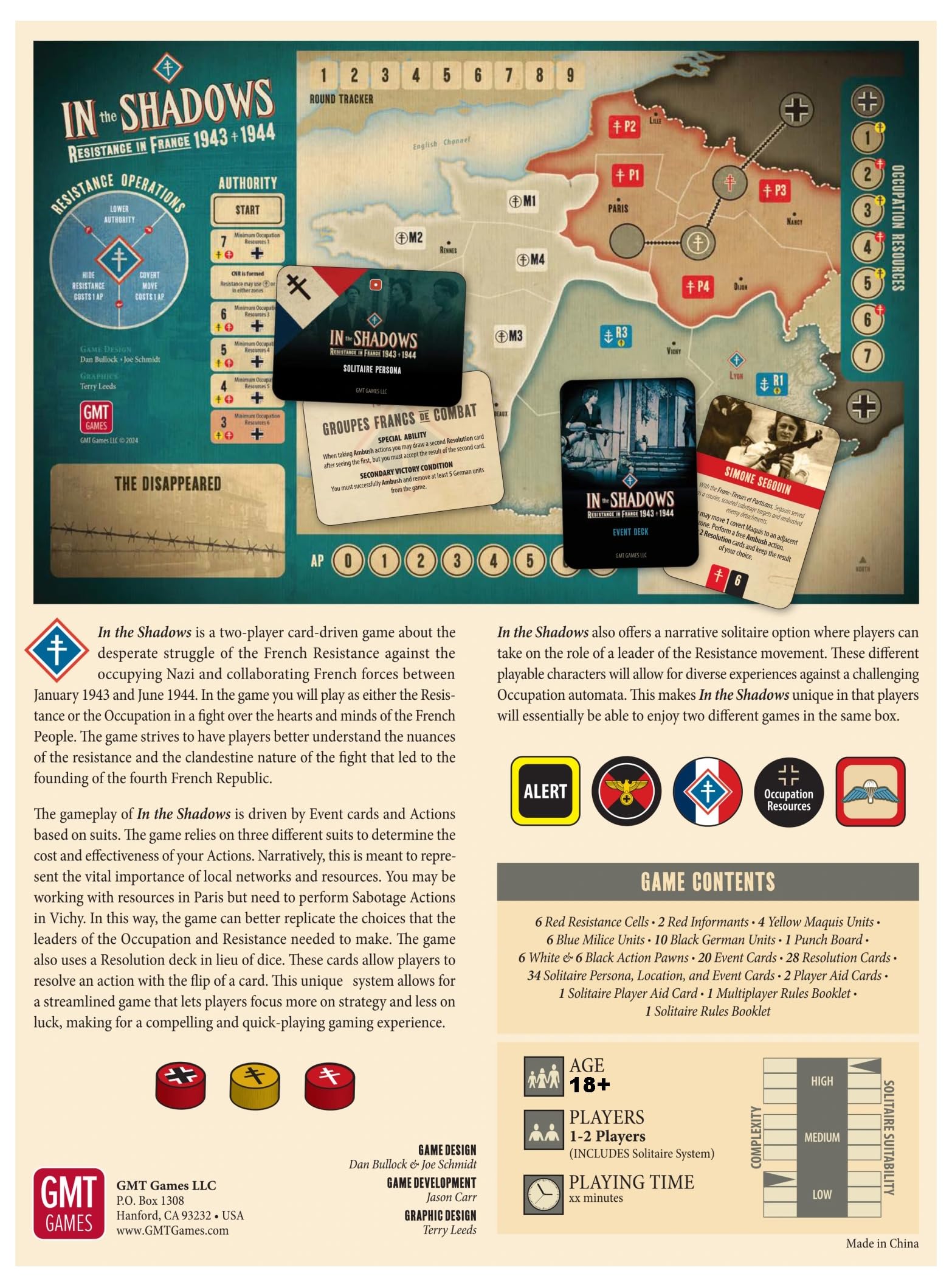 GMT Games In The Shadows Board Game | 2 Players | Adult | English