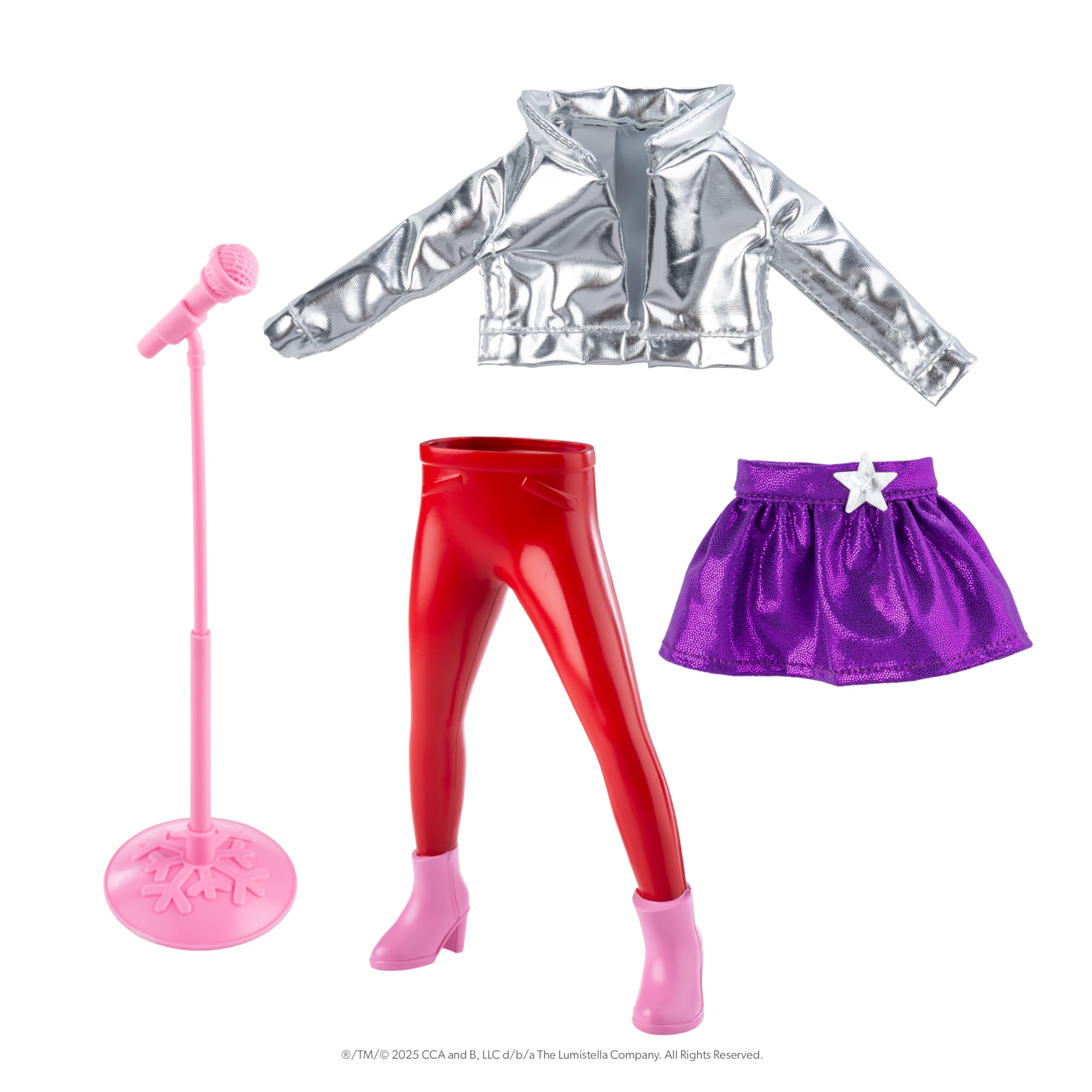 The Elf on the Shelf MagiFreez Pop Star Elf Set - Glittery Stage Outfit with Mic & Stand 7