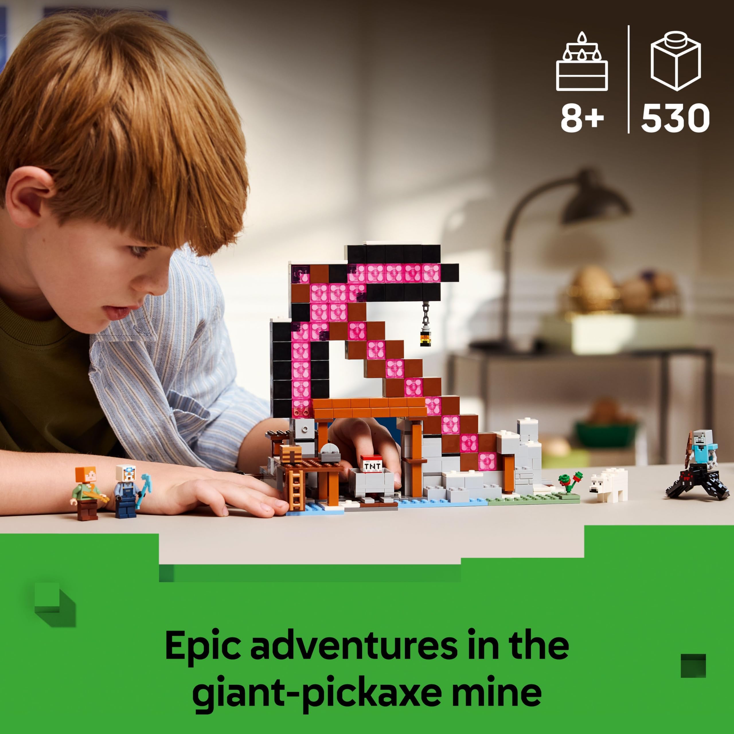 LEGO Minecraft The Pickaxe Mine Building Set 21277 | Ages 8+ | Includes Alex & Spider Jockey