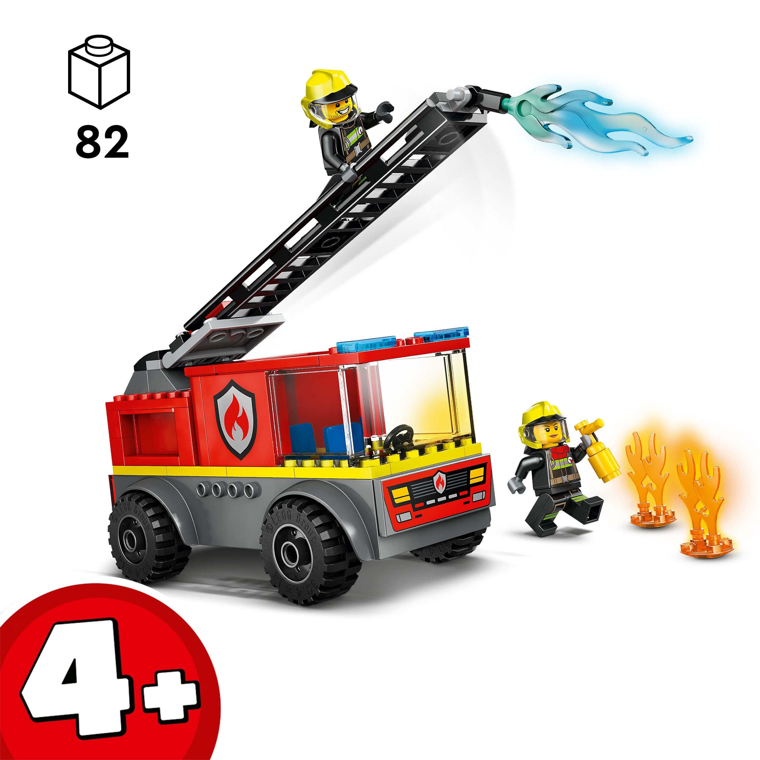 LEGO City Fire Engine with Ladder Toy - Building Set for Kids Aged 4+ 5