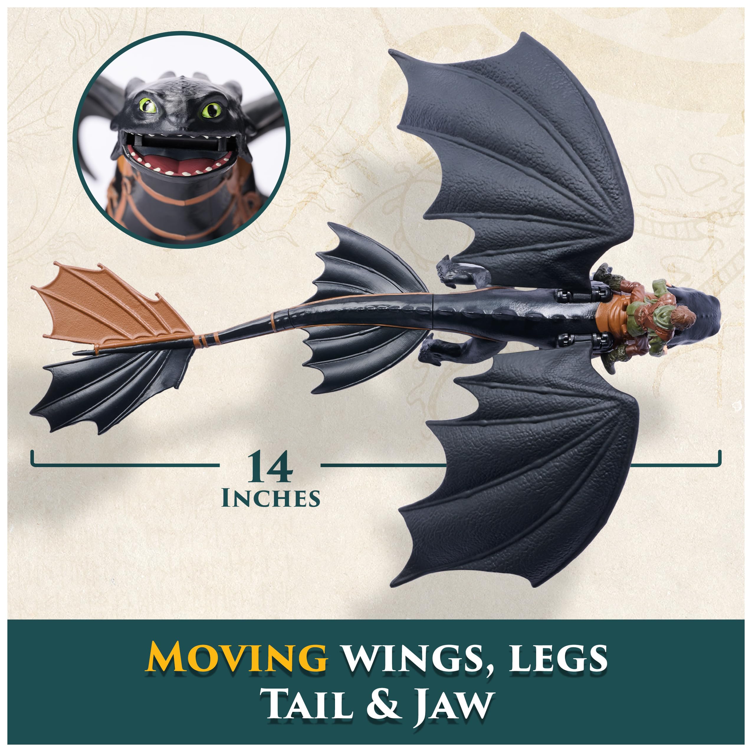 Dreamworks Dragons How to Train Your Dragon Toothless & Hiccup Roaring Minis - 7.5 cm Viking Figure with 33 cm Dragon Toy 12