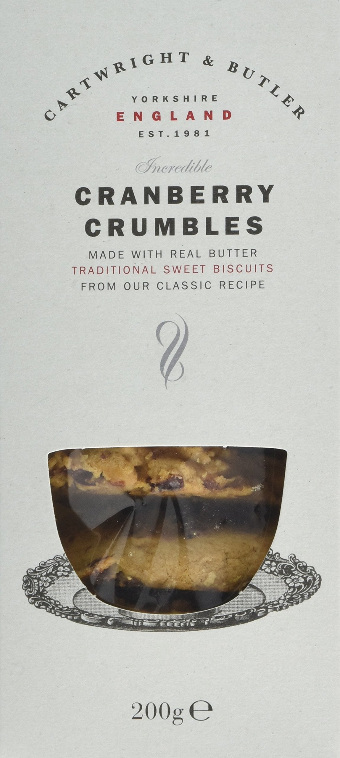 Cartwright & Butler - Cranberry Crumbles Carton | Chewy & Crumbly Oat Biscuit with Dried Cranberries 1