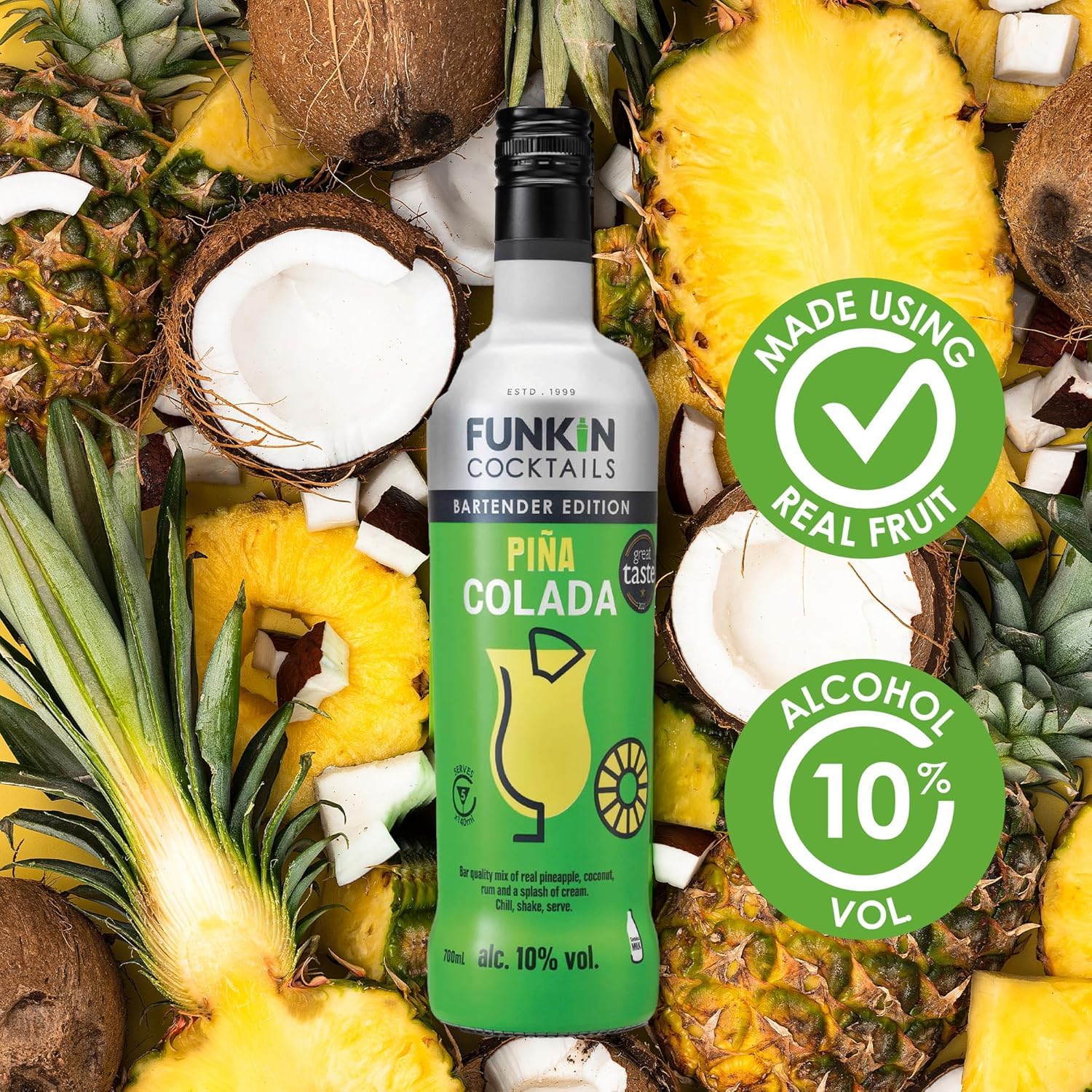 Funkin Ready to Drink Piña Colada Cocktail | 10% ABV | 700 ml Bottle 4