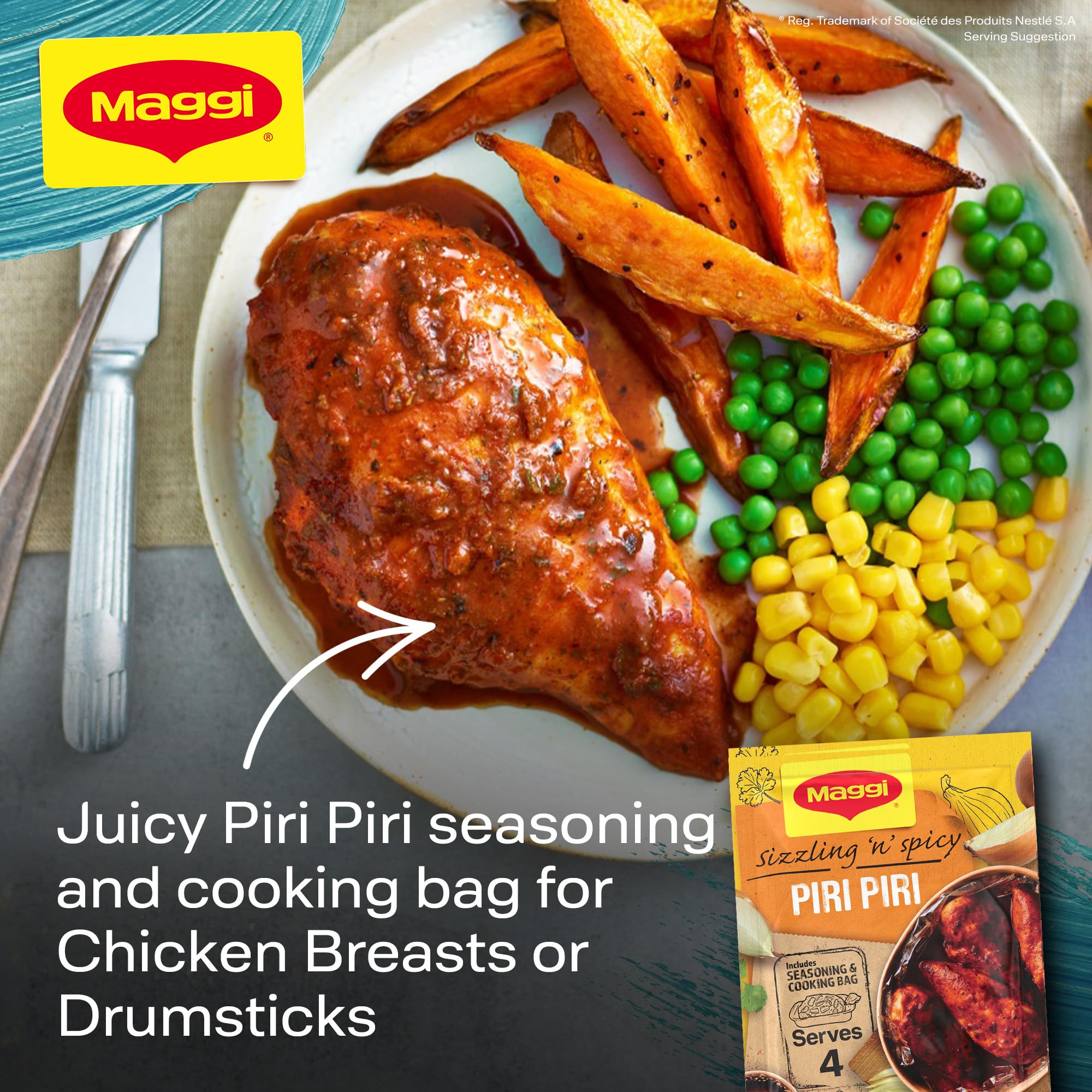 MAGGI So Juicy Smokey Piri Piri Chicken Recipe Mix 27g
