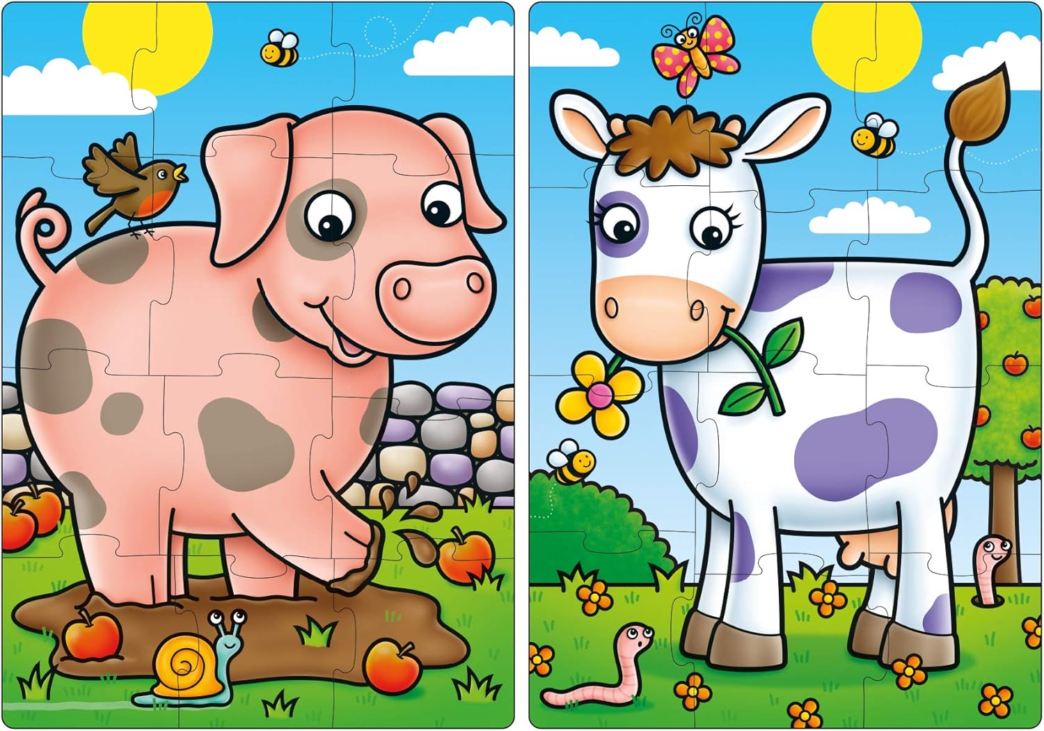 Orchard Toys First Farm Friends Jigsaw Puzzle - 24-Piece Educational Puzzle Set for Toddlers