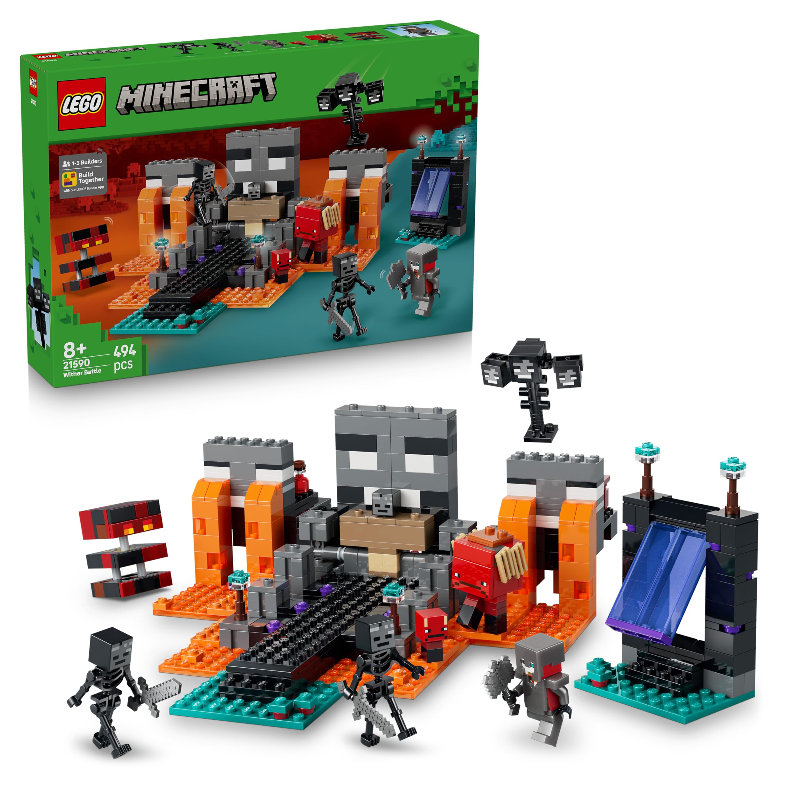 LEGO Minecraft Wither Battle Set 21590 - Interactive Nether Portal & Shrine Building Toy for Ages 8+