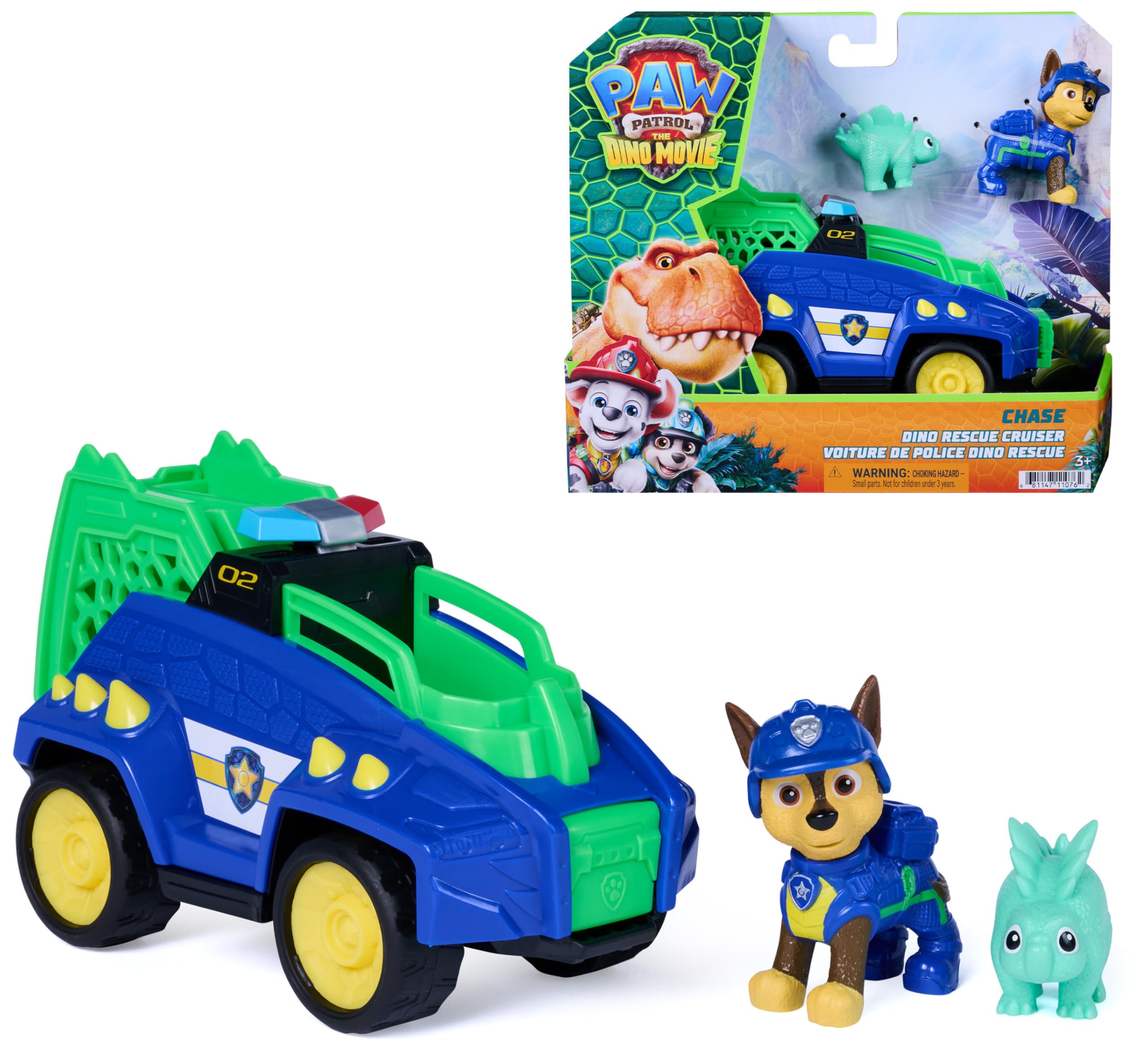 Paw Patrol Chase Dino Rescue Cruiser Toy Car Vehicle - Ages 3+