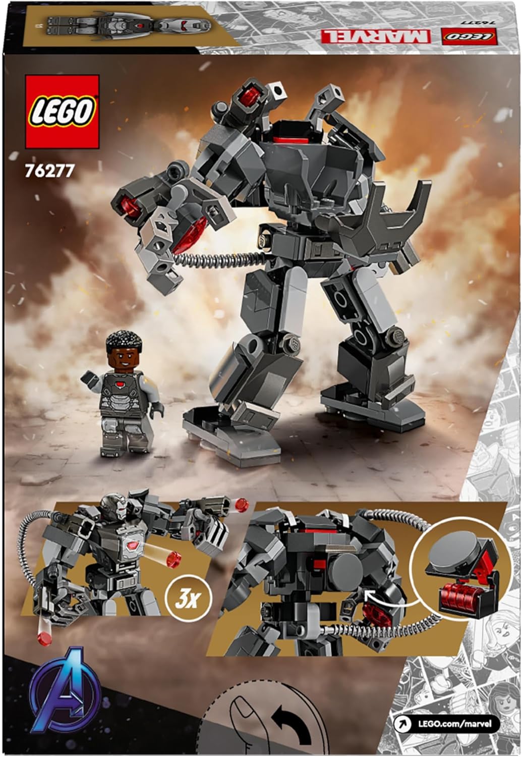 LEGO Marvel War Machine Mech Armour - Buildable Action Figure for Kids 6+ 4