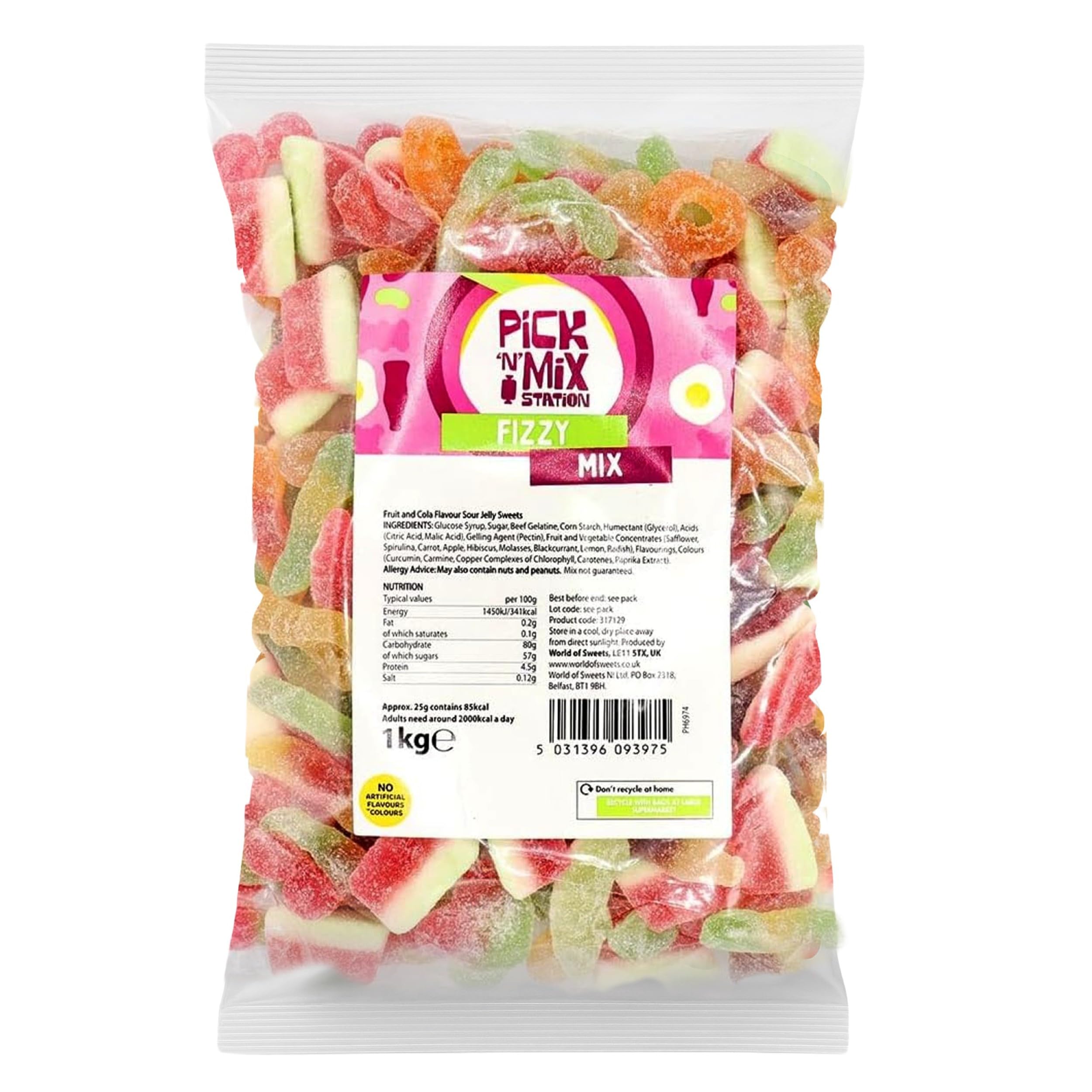 Bonds of London Pick 'n' Mix Station Fizzy Mix - Fruit & Chewy Sweets, 1 kg