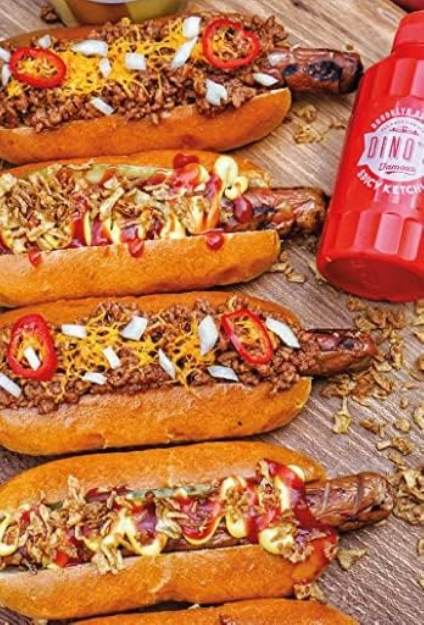 Dino's Famous - Brooklyn Big Dogs All American Style Beechwood Smoked Pork Hot Dogs 720g Jar 6