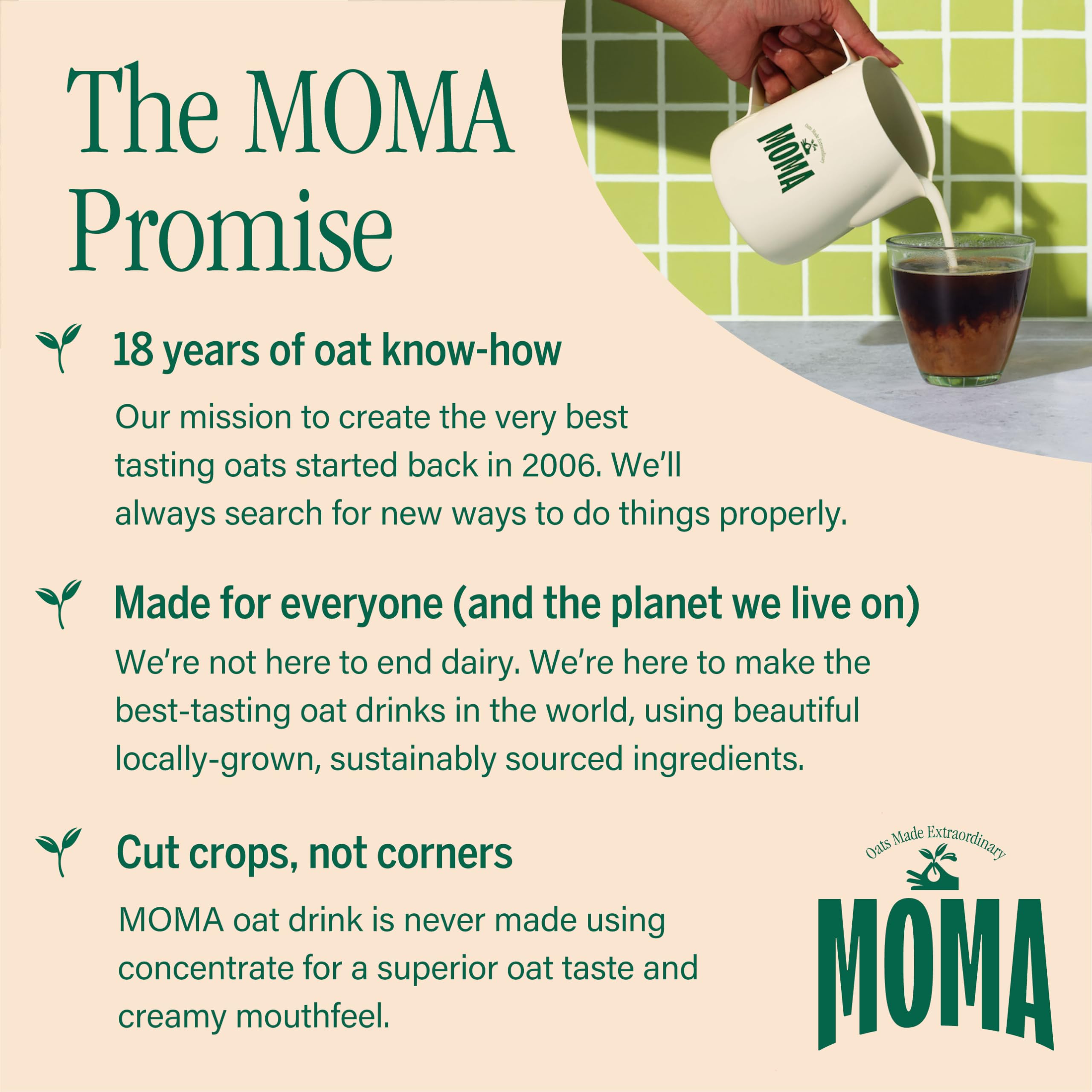 MOMA Signature Oat Drink - 1L - Plant-Based, Vegan, Calcium & Vitamin Enriched - Made with British Oats 8