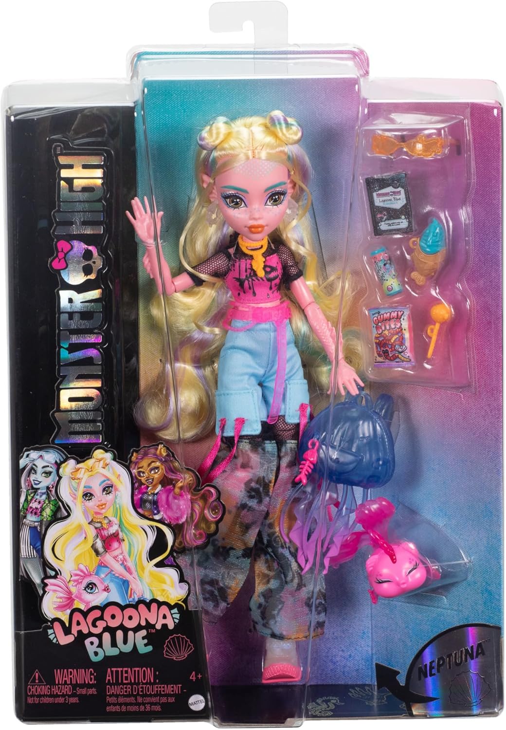 Monster High Lagoona Blue Doll - Fintastic Sea Monster with Pet Neptuna, 4+ Years 6