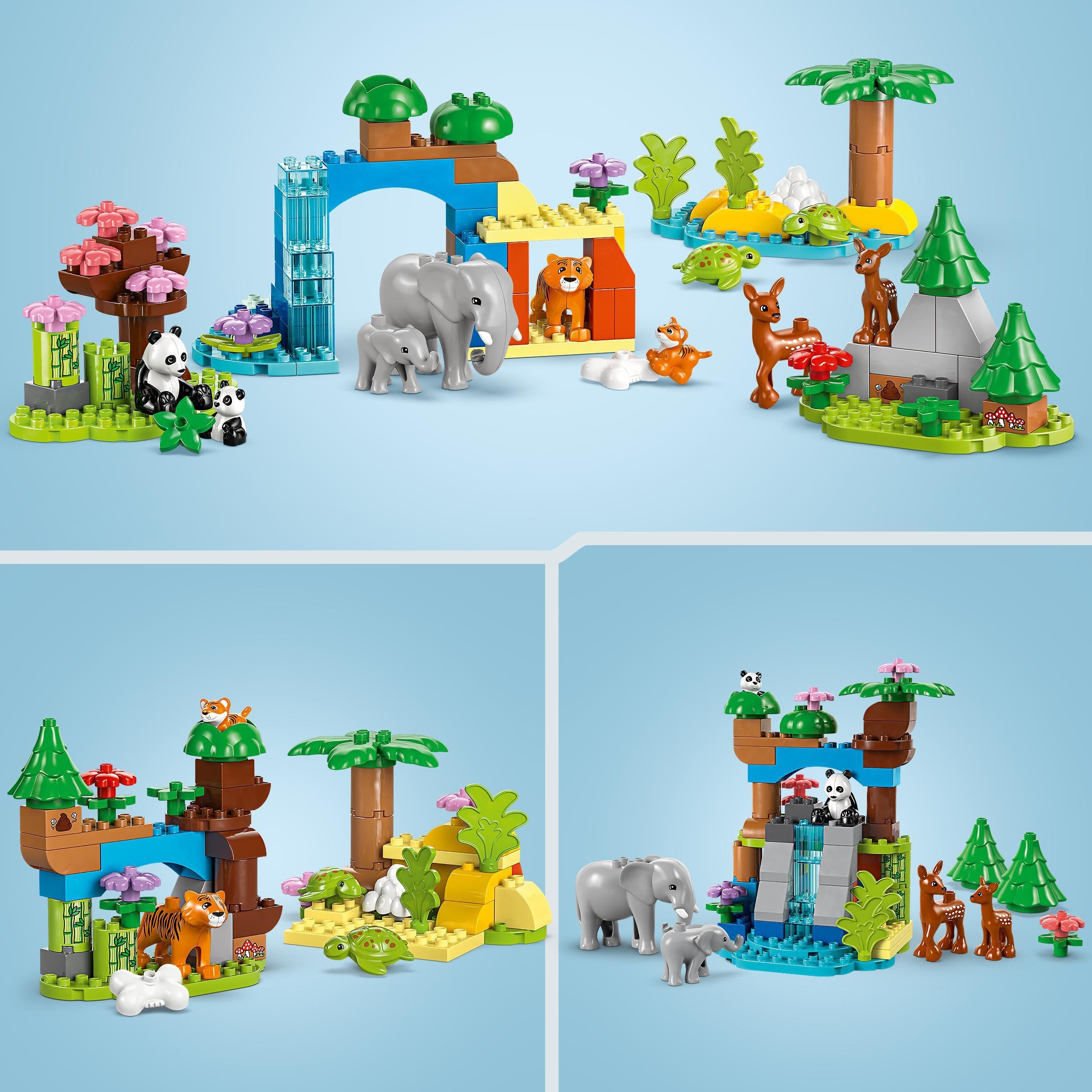 LEGO DUPLO 3in1 Wild Animal Families Set - Educational Building Toy for Toddlers 2+ 9