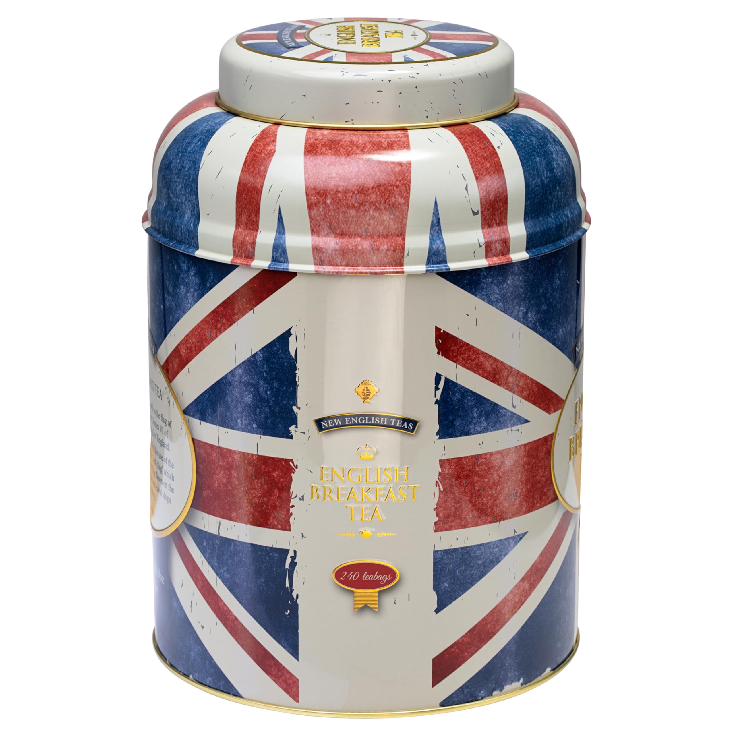 New English Teas Union Jack Large Round Tea Caddy with 240 English Breakfast Tea Bags 6