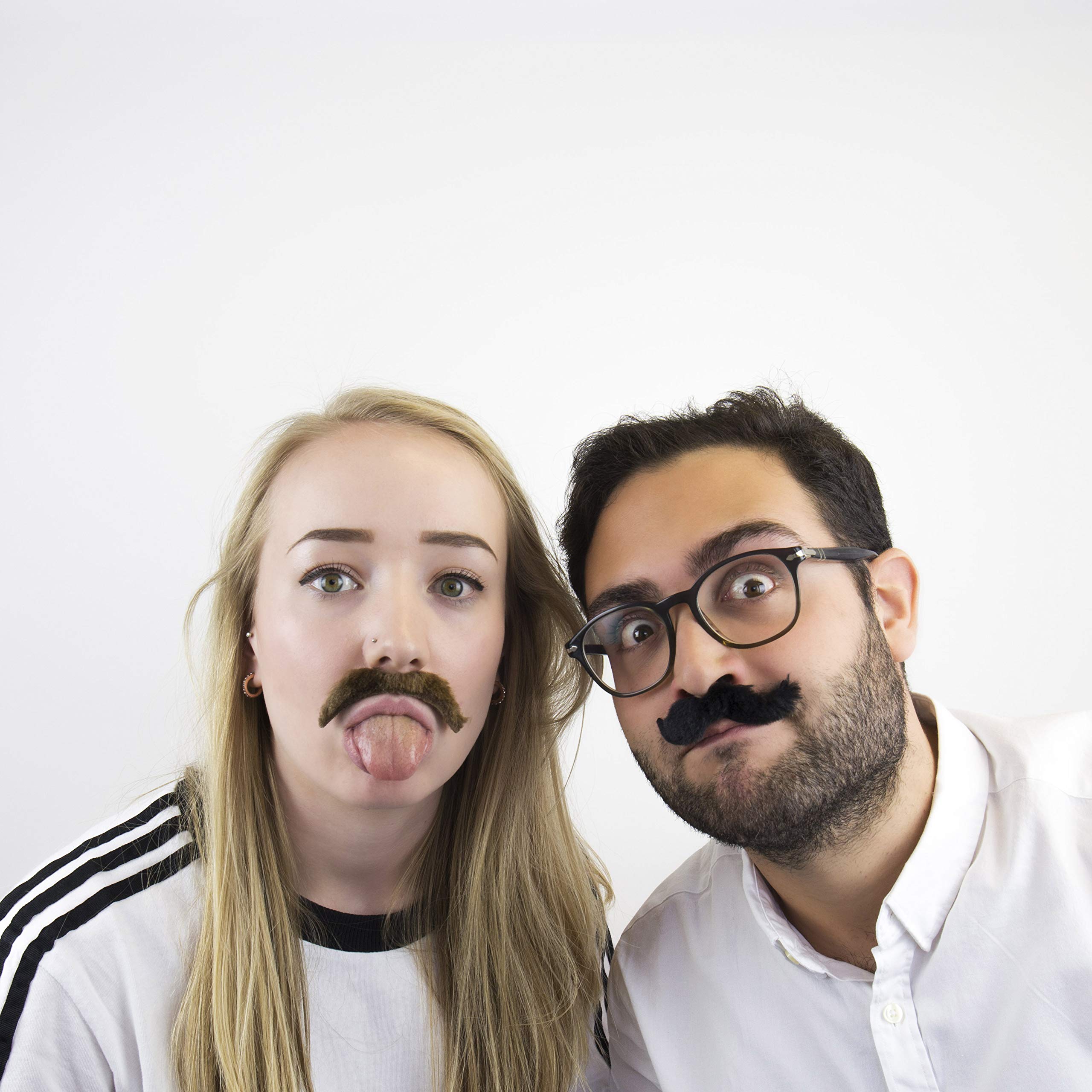 Spinning Hat Emergency Moustaches Set – Black/Brown/Grey, 6 Styles 5