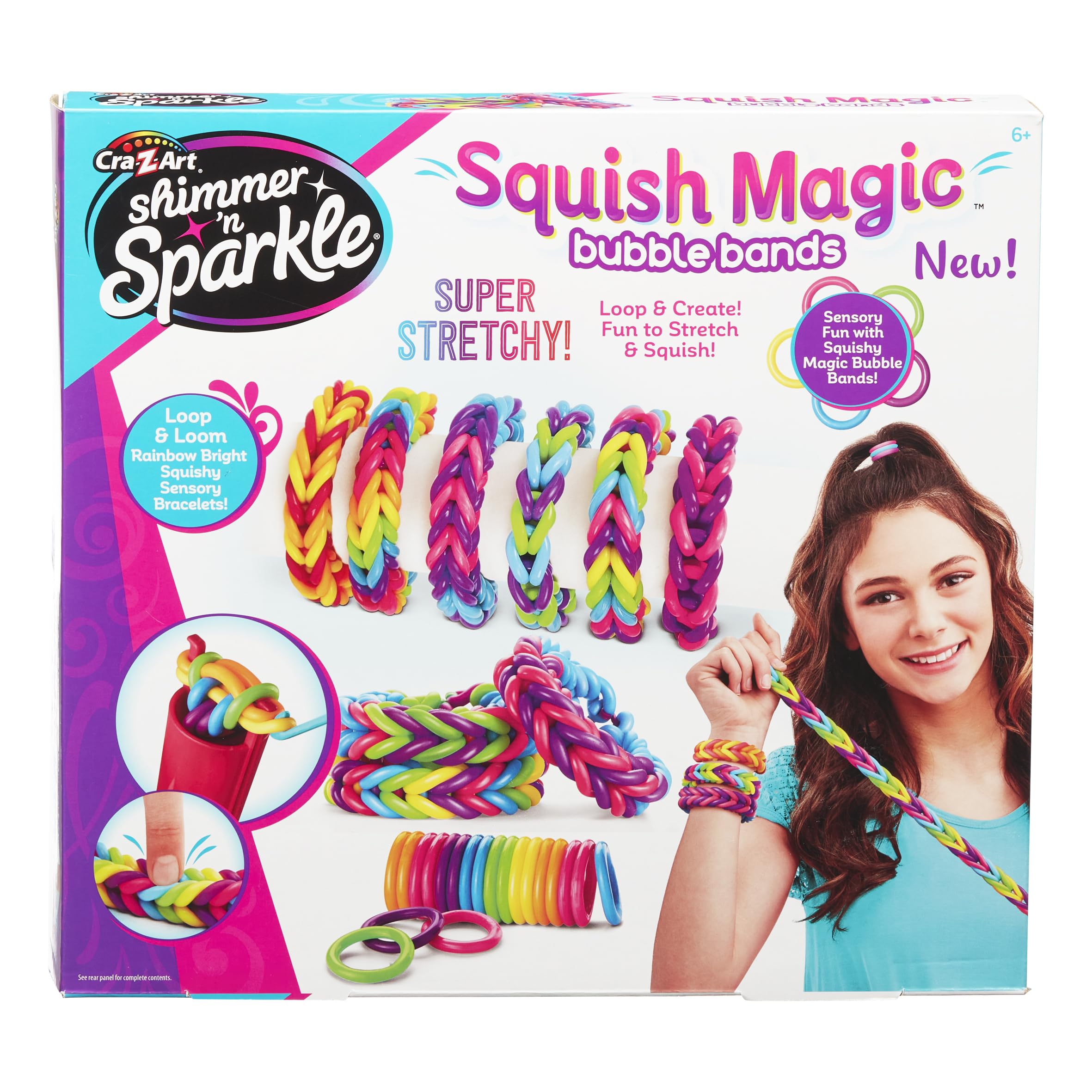 Shimmer and Sparkle Squish Magic Bubble Loom Making Kit - Rainbow Bright Sensory Craft for Kids 6