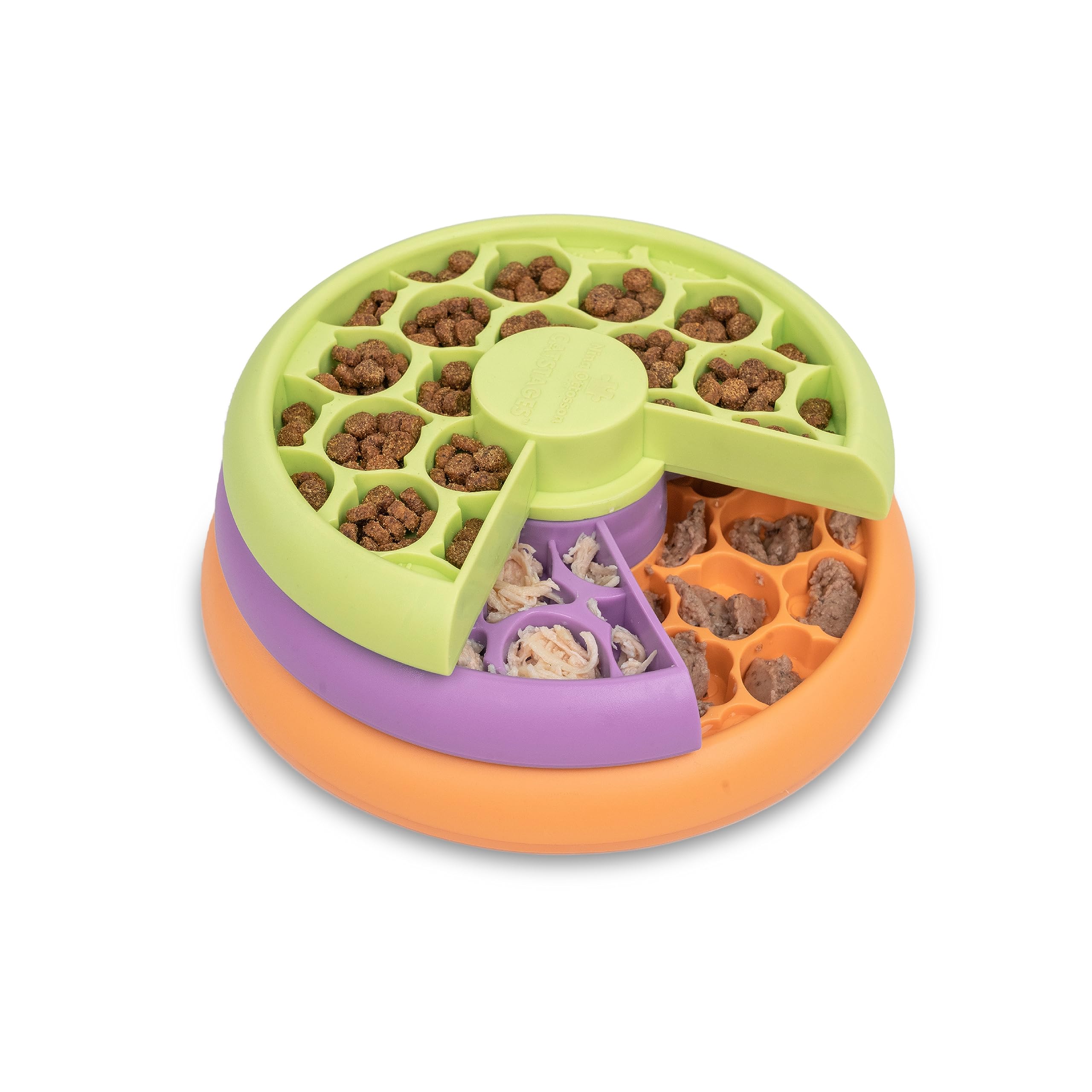 Catstages Nina Ottosson Slow Feeder Cat Bowl - Intermediate Puzzle Feeder | 80 Compartments | Plastic