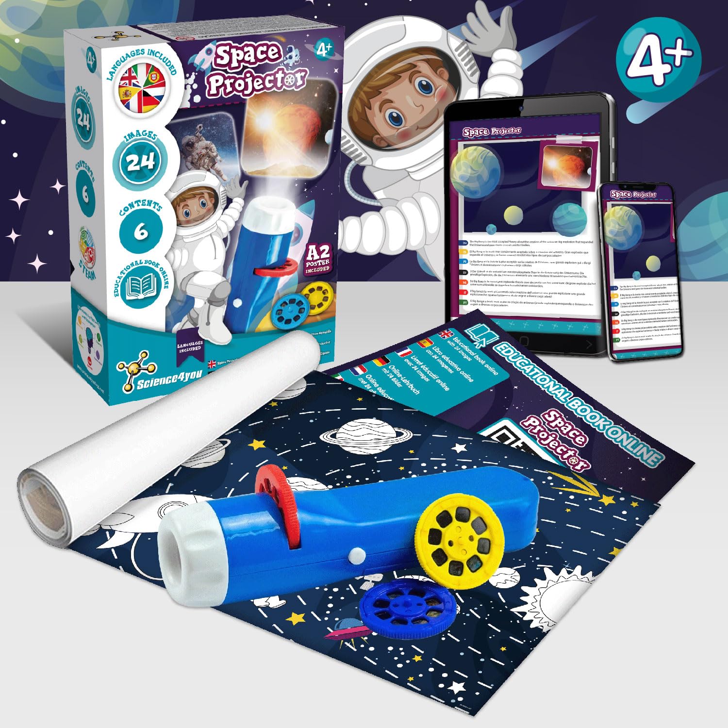 Science4you Space Torch and Projector - Solar System Adventure for Kids 4+ 7