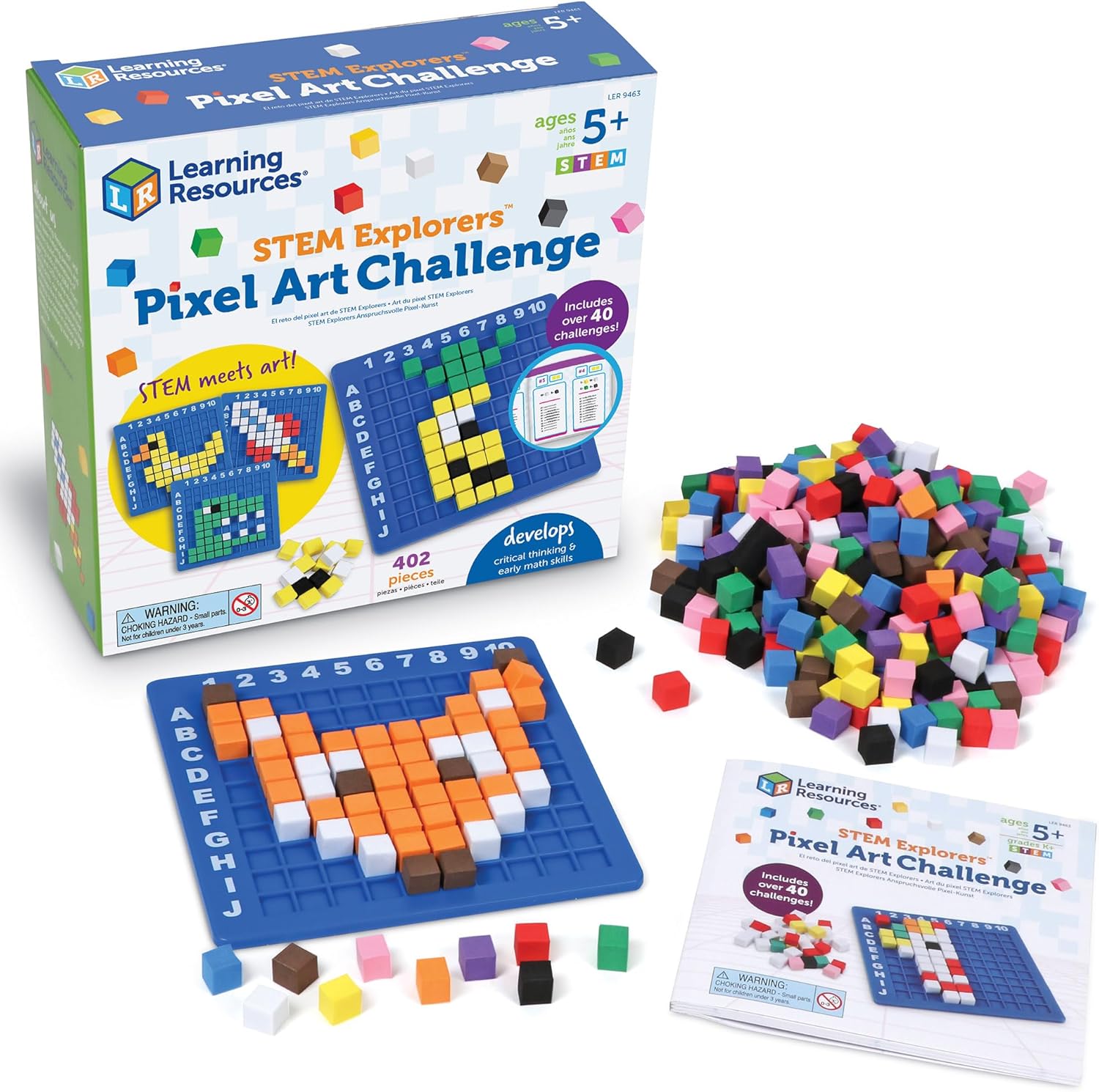 STEM Explorers Pixel Art Challenge - 400-Piece Educational Building Set for Ages 5+