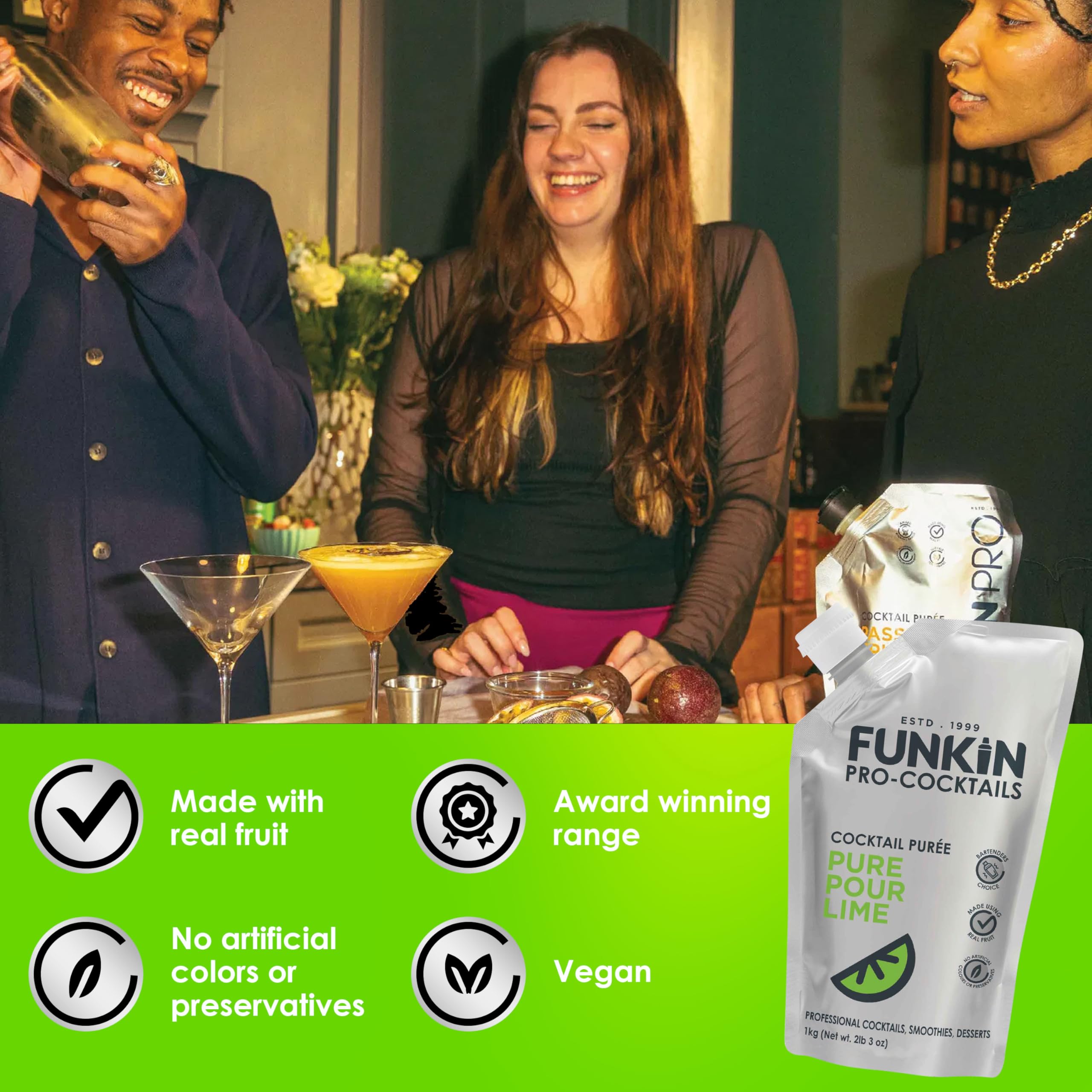 Funkin Pro Pure Lime Juice for Cocktails, Cooking & Baking, Real Fruit Juice 6