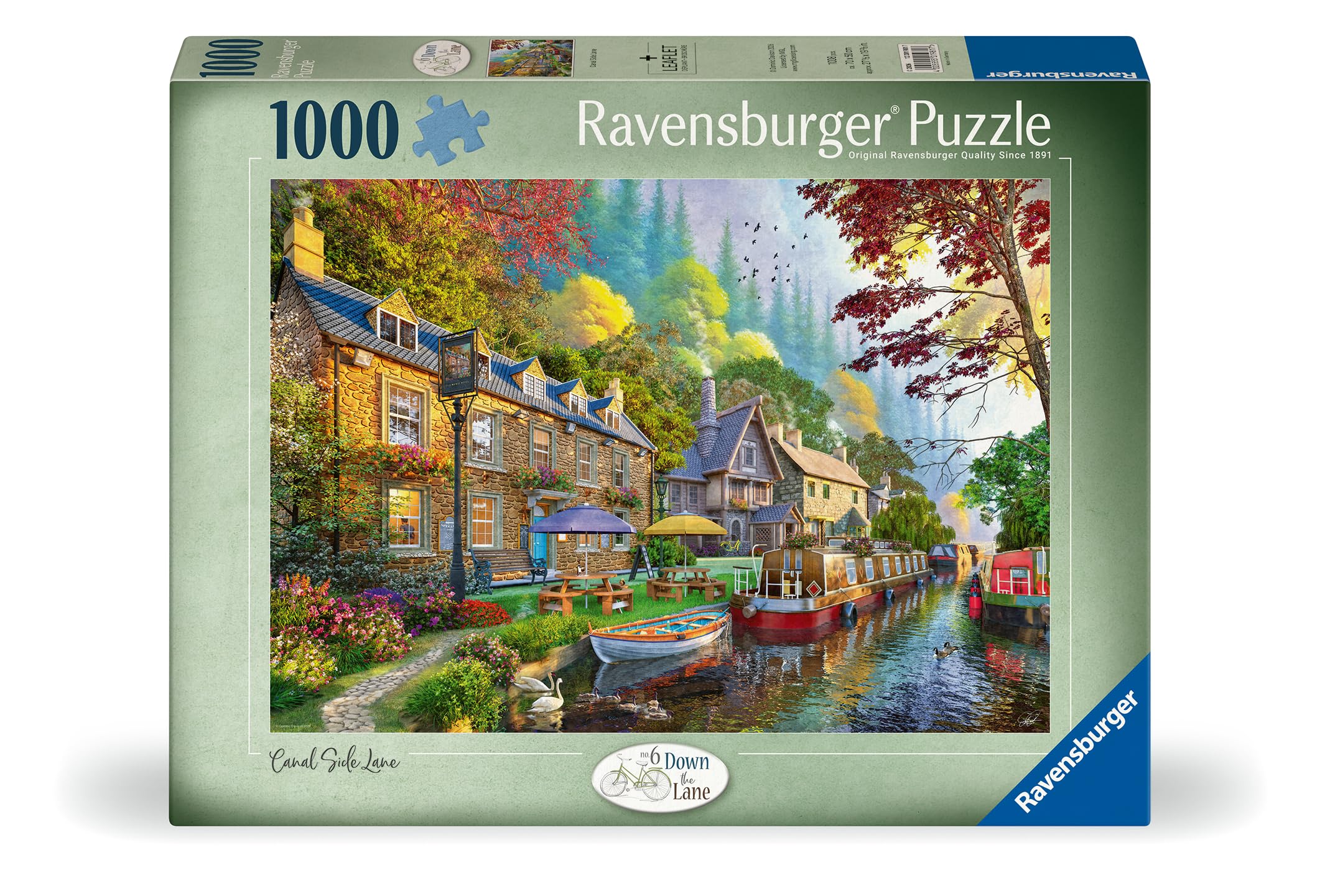 Ravensburger Down the Lane No. 6 Canal Side Lane Jigsaw Puzzle - 1000 Pieces | 70x50cm