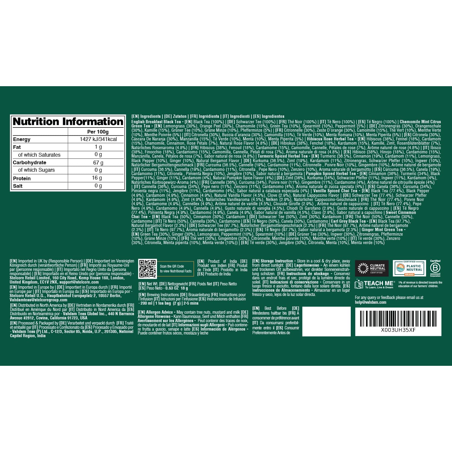 VAHDAM Merry Christmas Tea Gift Set - Limited Edition 9 Assorted Tea Bags 9