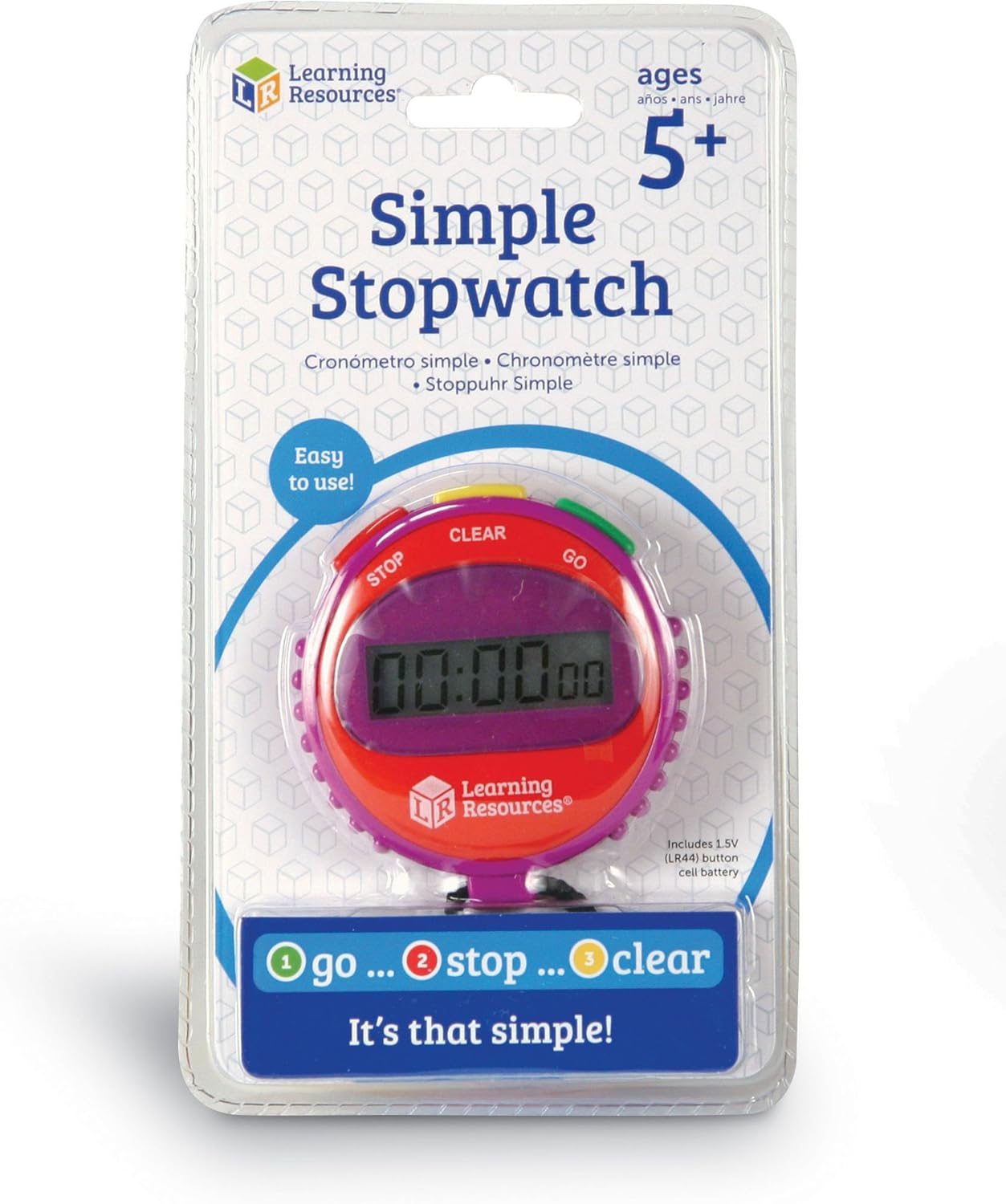 Learning Resources Simple 3-Button Stopwatch - Educational Timer for Kids Ages 5+ 7