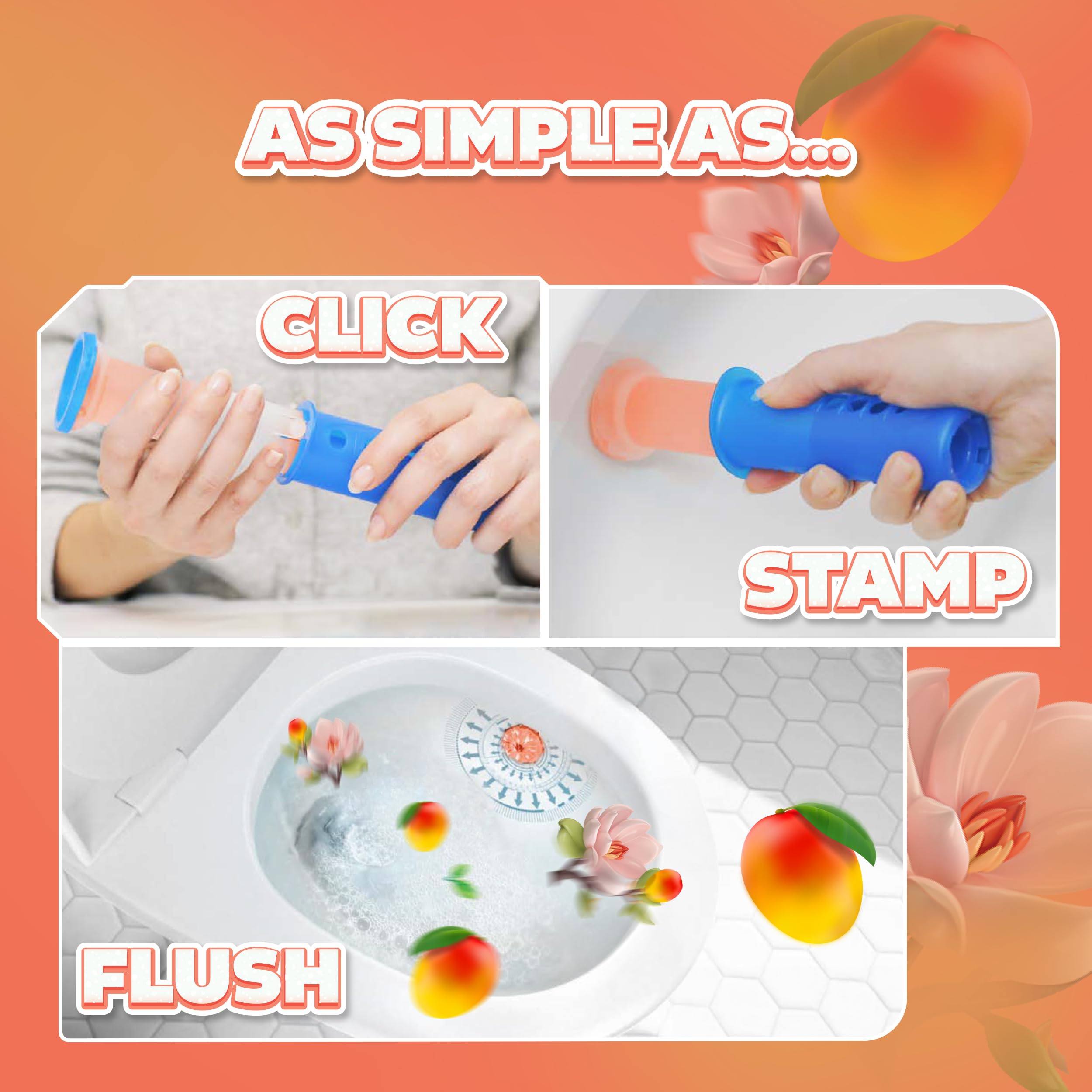 DUCK Fresh Discs Toilet Cleaner Refill Twin Pack - Mango Scent | Fights Stains | 5 Discs (72 ml) 4