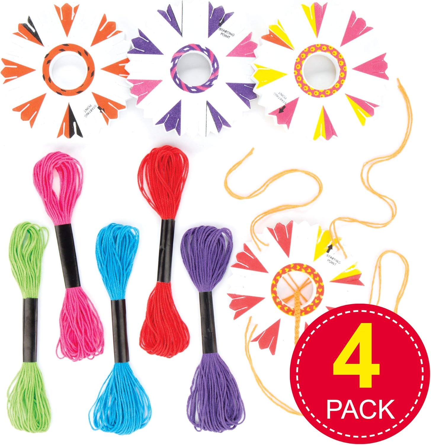 Baker Ross Make Your Own Braided Friendship Bracelets Craft Kit - Kumihimo Jewelry Making for Kids (Pack of 4) 7