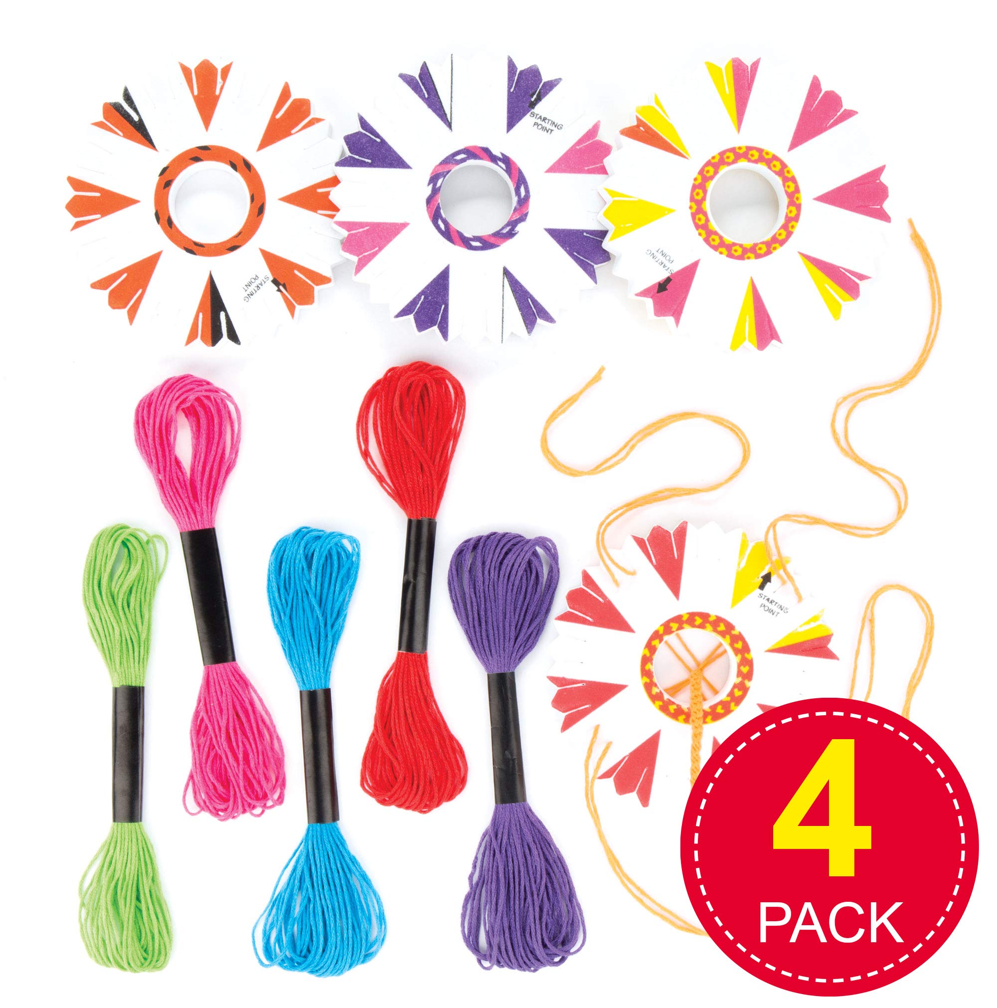 Baker Ross Make Your Own Braided Friendship Bracelets Kit - 4 Pack | Ages 8+ | Foam & Thread 2